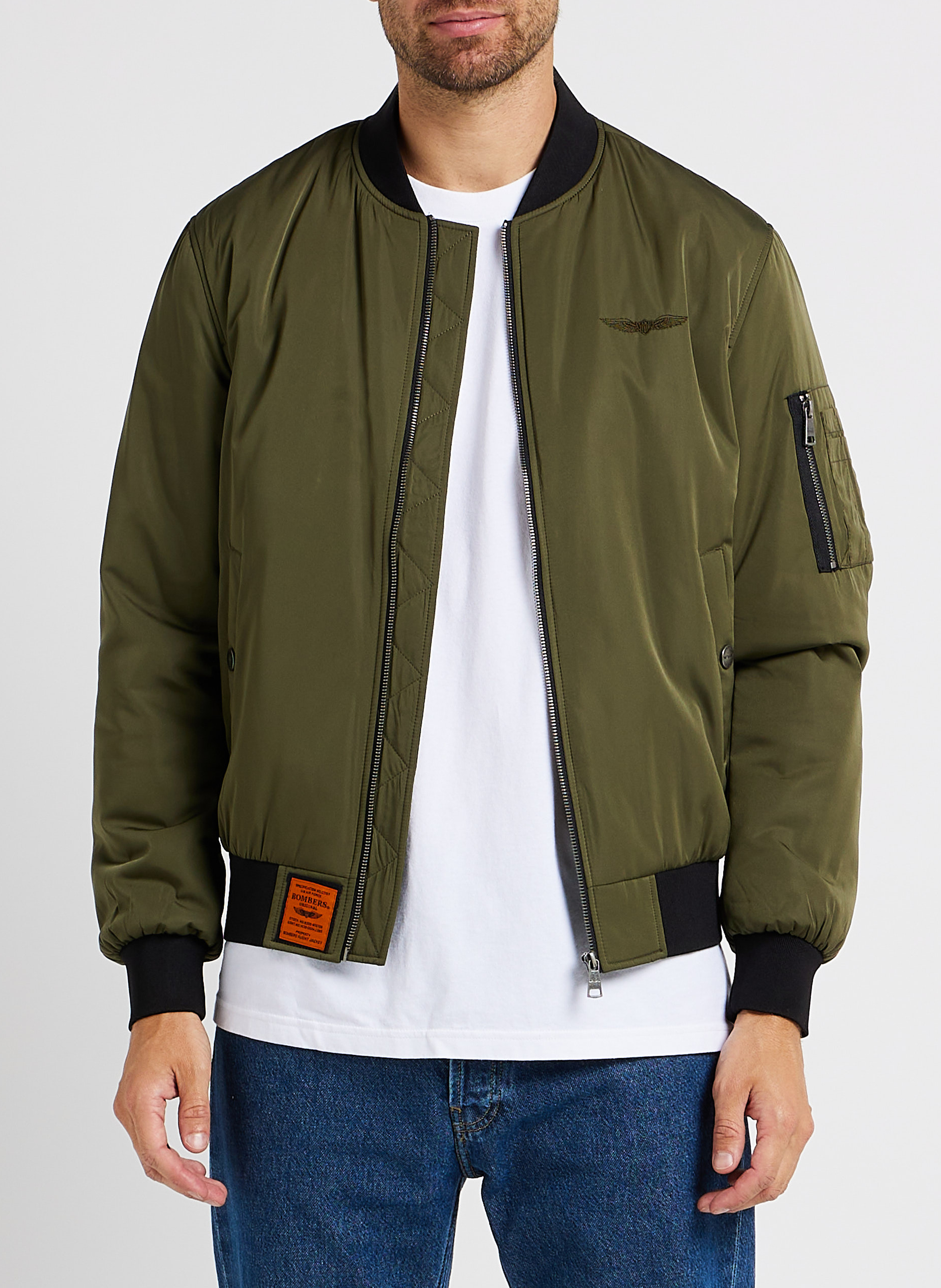 Bomber jacket with round neckline BOMBERS ORIGINAL Khaki