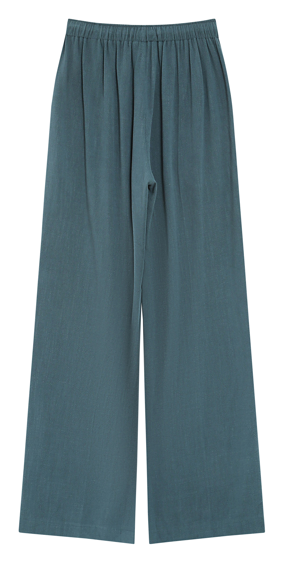 Pantalon long taille haute uni Vert