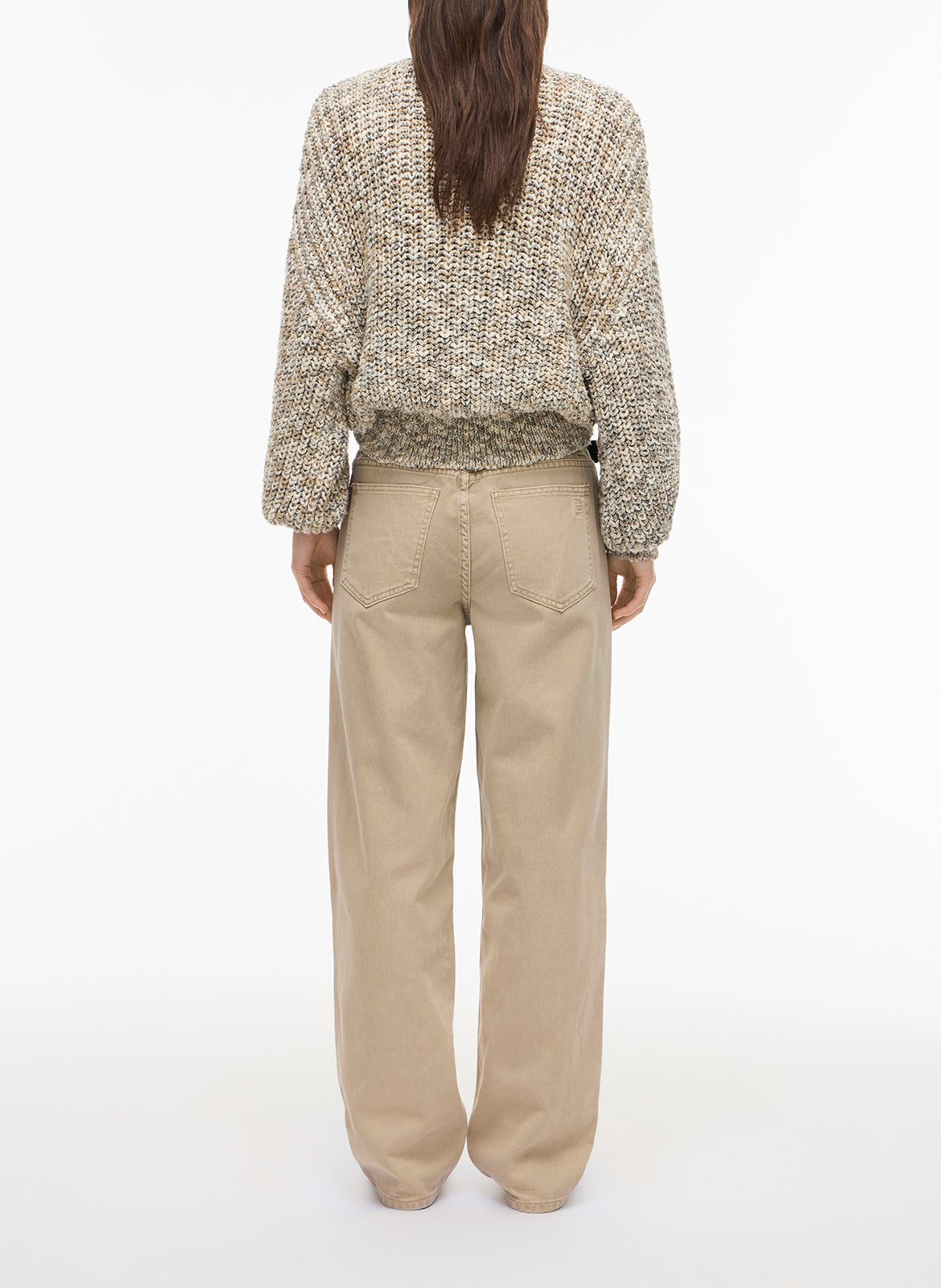 Jean large en coton et coton recyclé ROUGE EDIT Beige