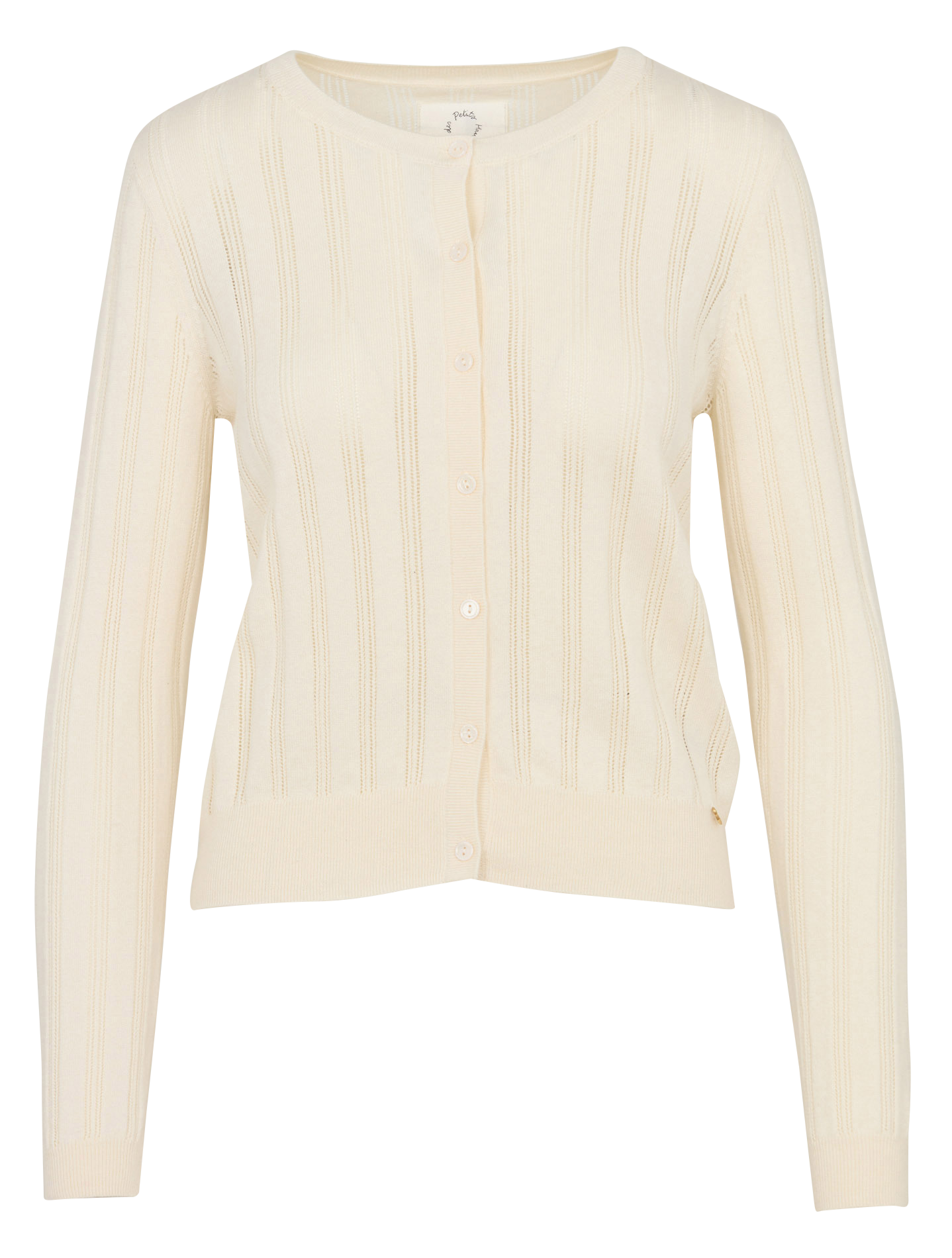 Round-neck straight cotton blend cardigan DES PETITS HAUTS