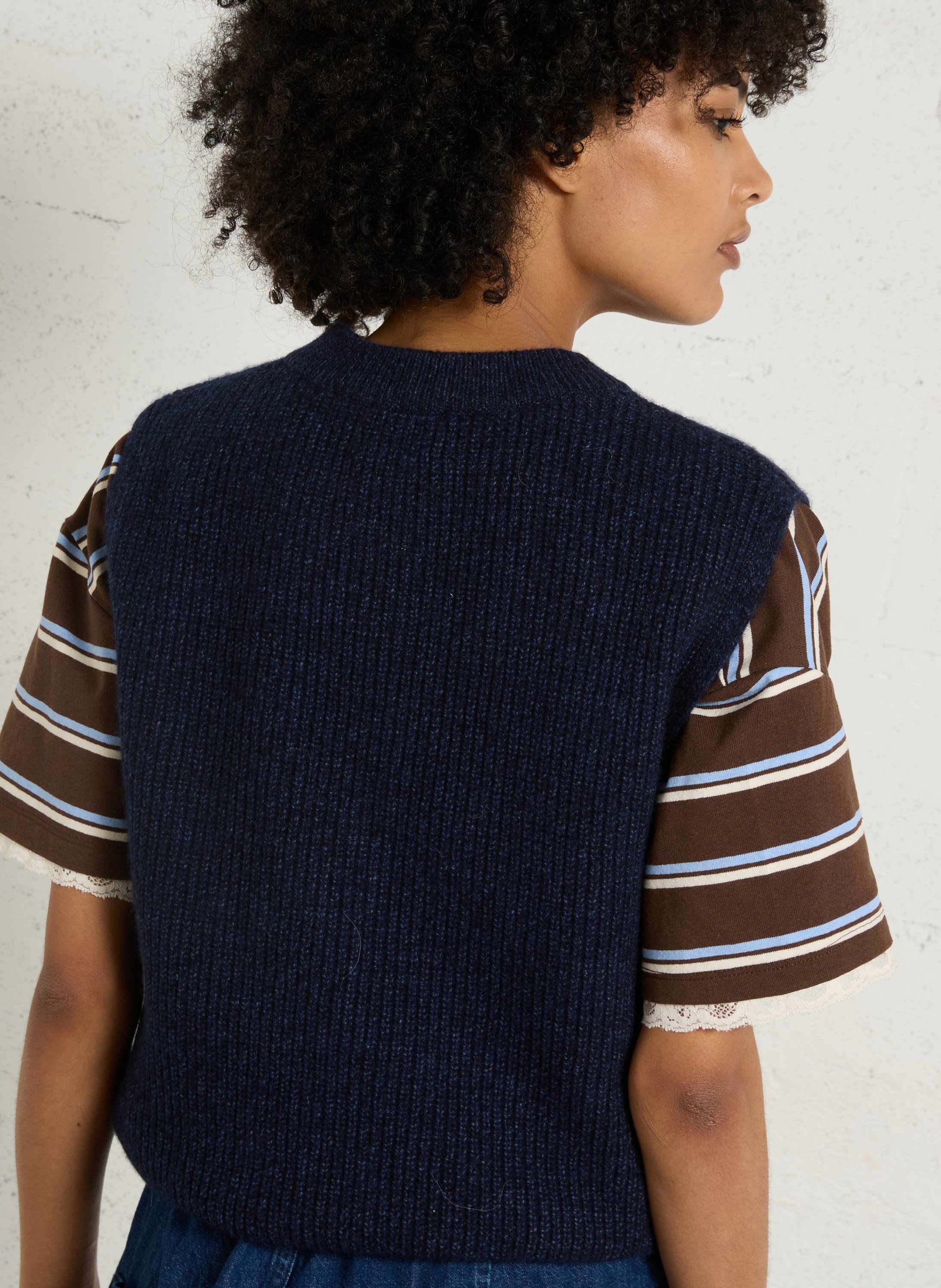 Pull col rond en laine mélangée MAISON 123 Bleu