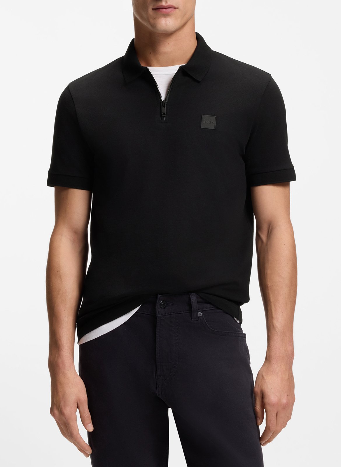 Slim-fit cotton-blend polo shirt BOSS