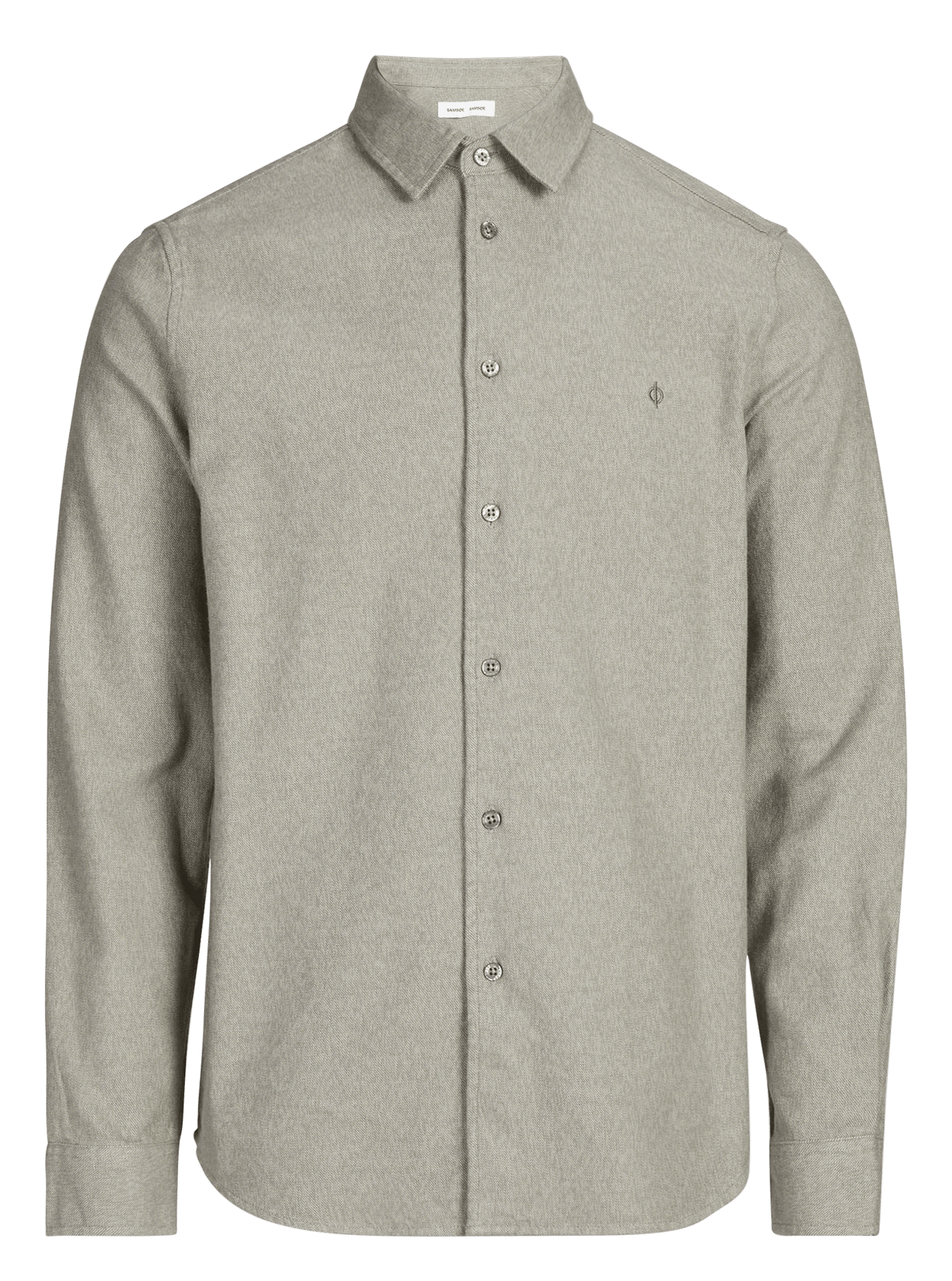 Organic cotton shirt with classic collar SAMSOE SAMSOE Grey