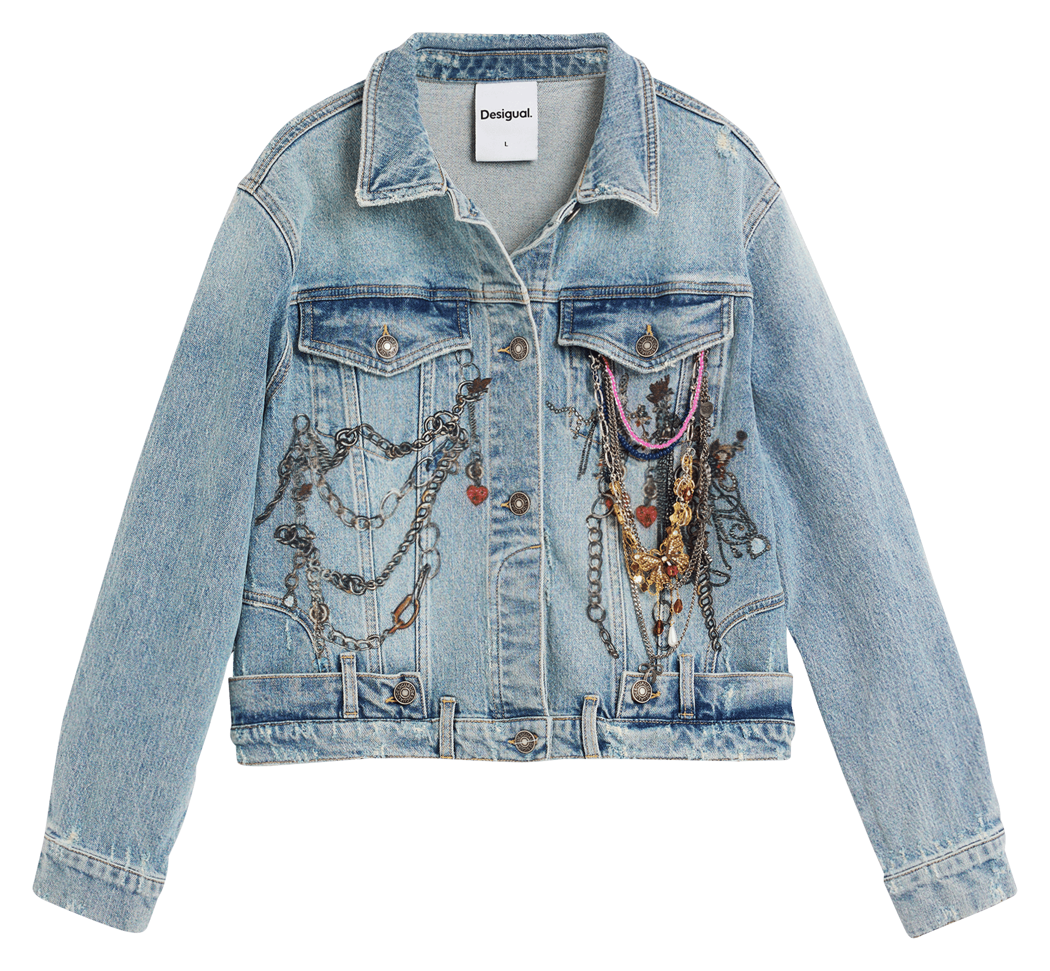 Veste en jean col classique DESIGUAL Bleu