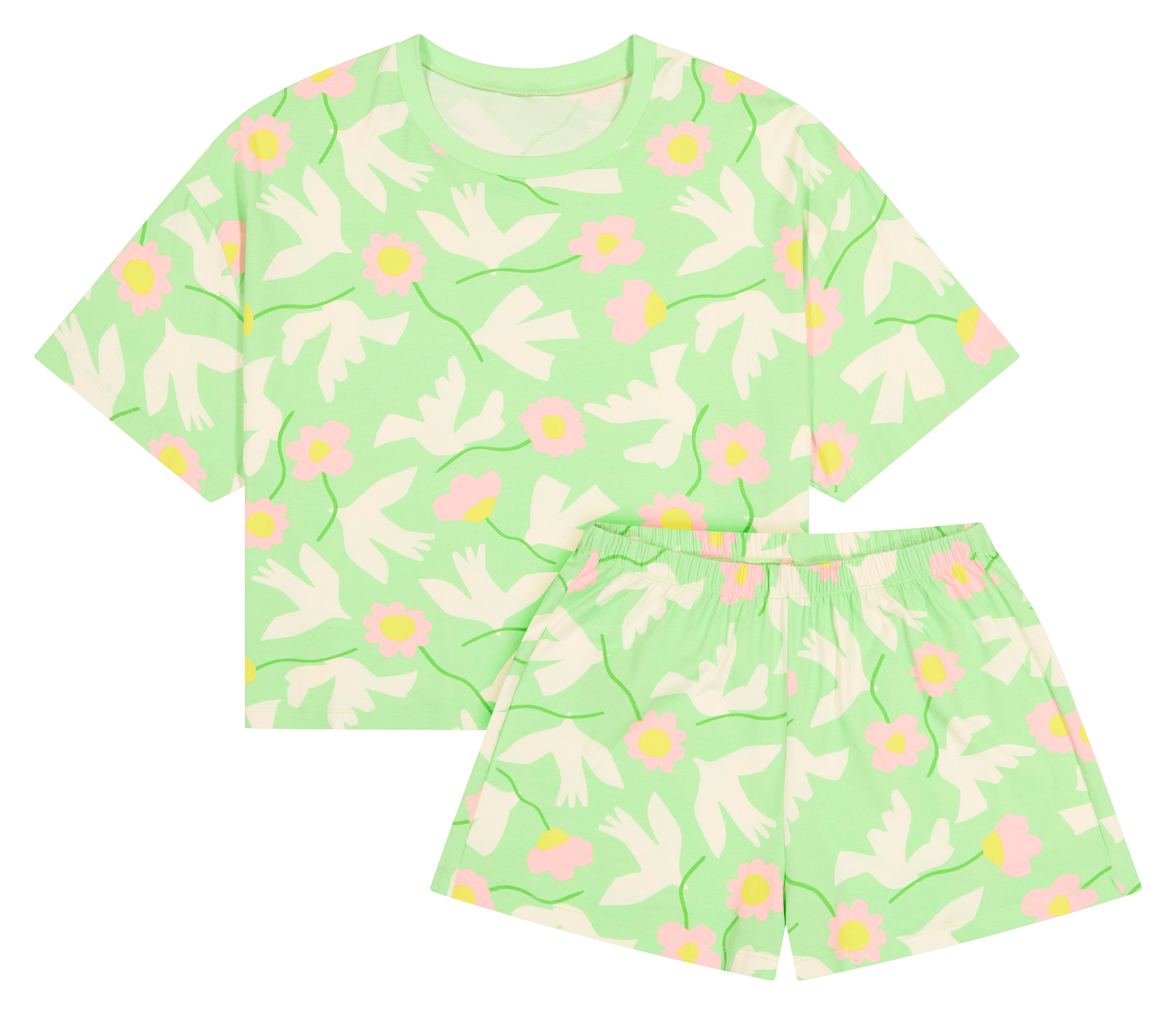 Pyjama short oversize imprimé WE ARE JOLIES Vert