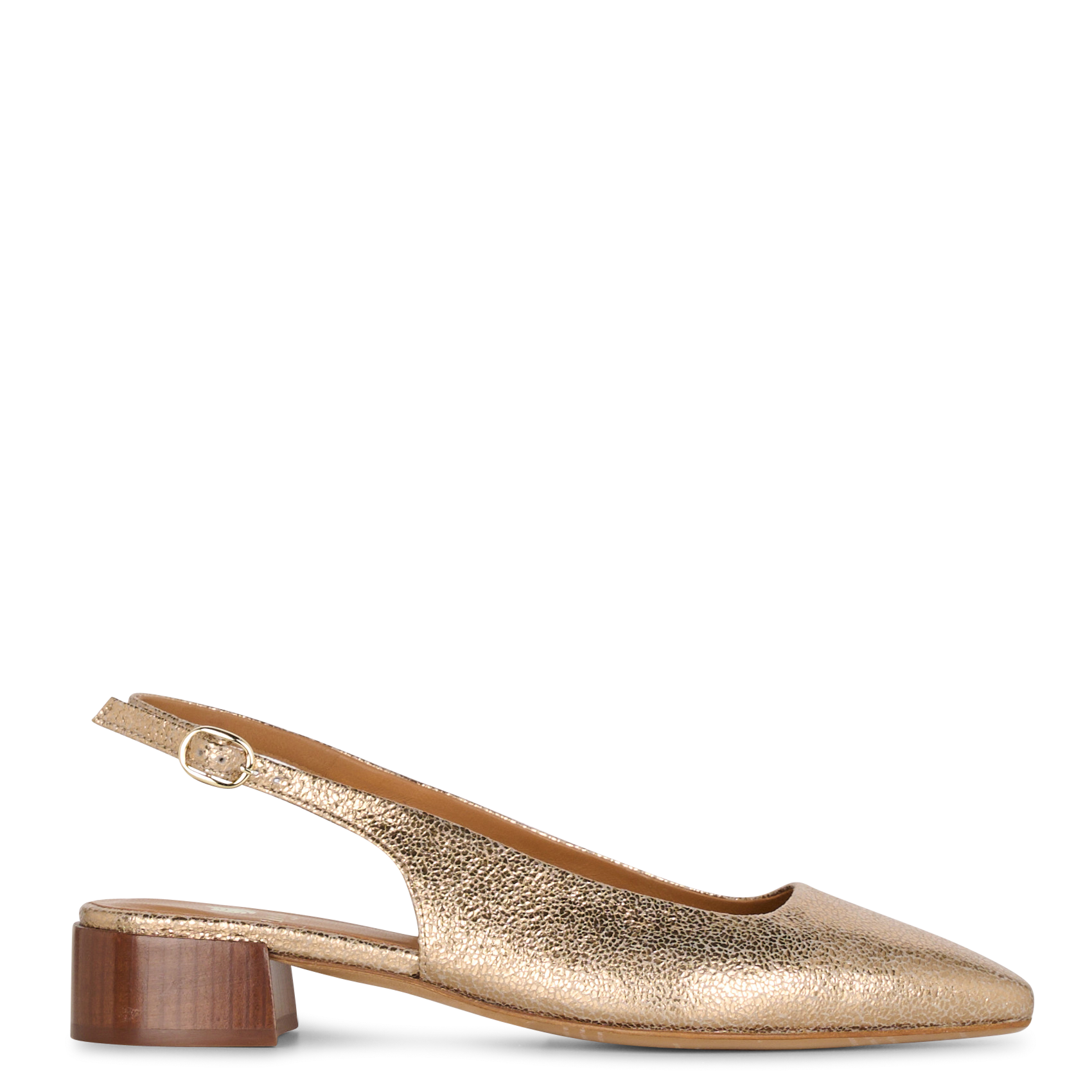Slingback-Pumps aus geknacktem Leder BOBBIES Golden