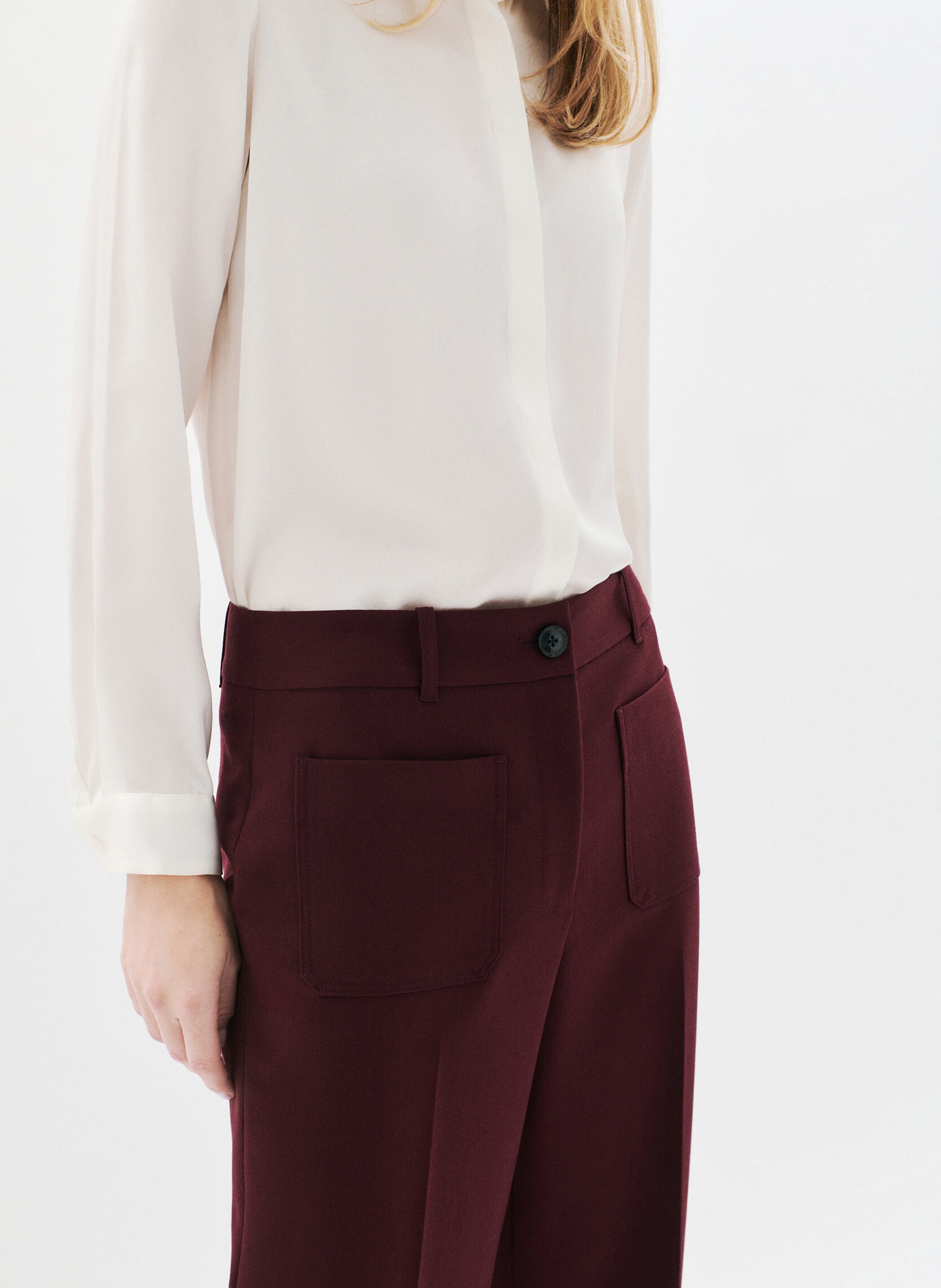 Weites Hosenbein aus recycelten Mischfasern CAROLL Rot