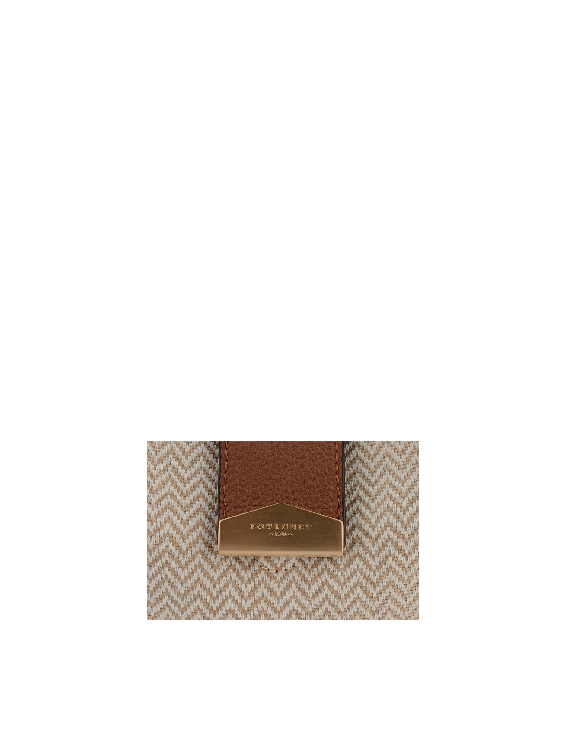 Calfskin leather shoulder bag POURCHET Golden