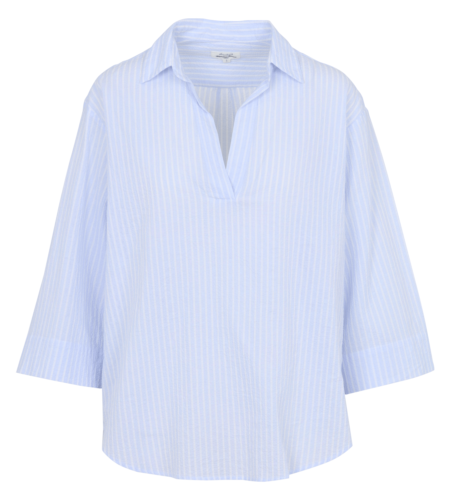 Blusa de mezcla de algodón con cuello clásico HARTFORD Multicolor