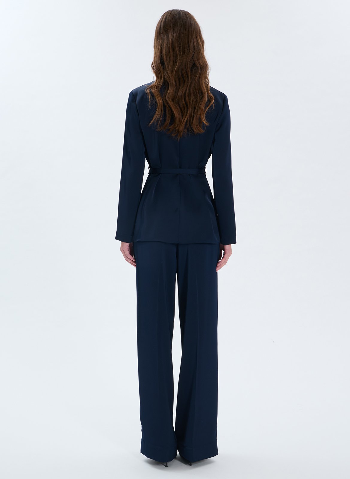 Fitted satin blazer ZAPA Blue