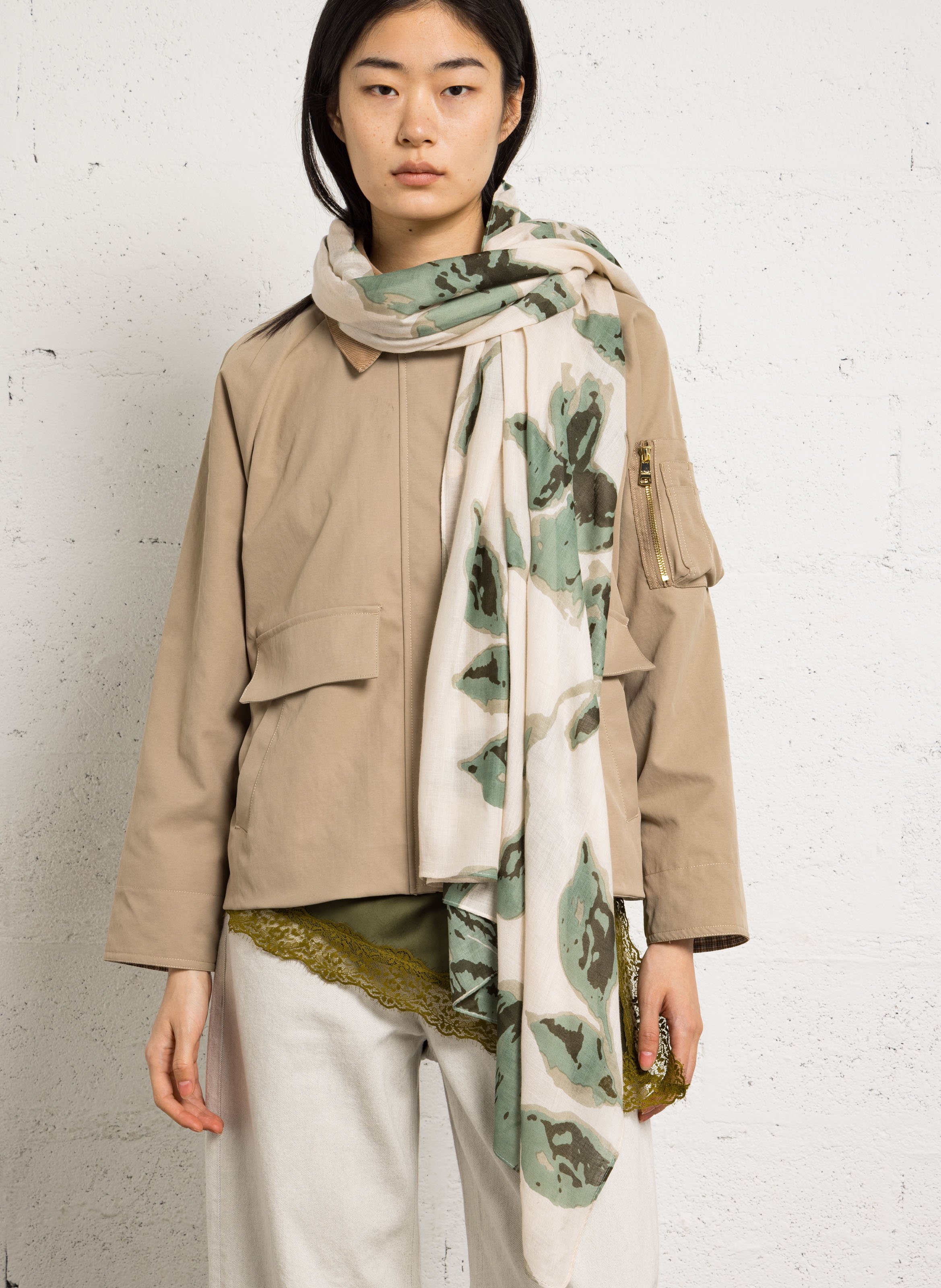 Sjaal met print AU PRINTEMPS PARIS Groen