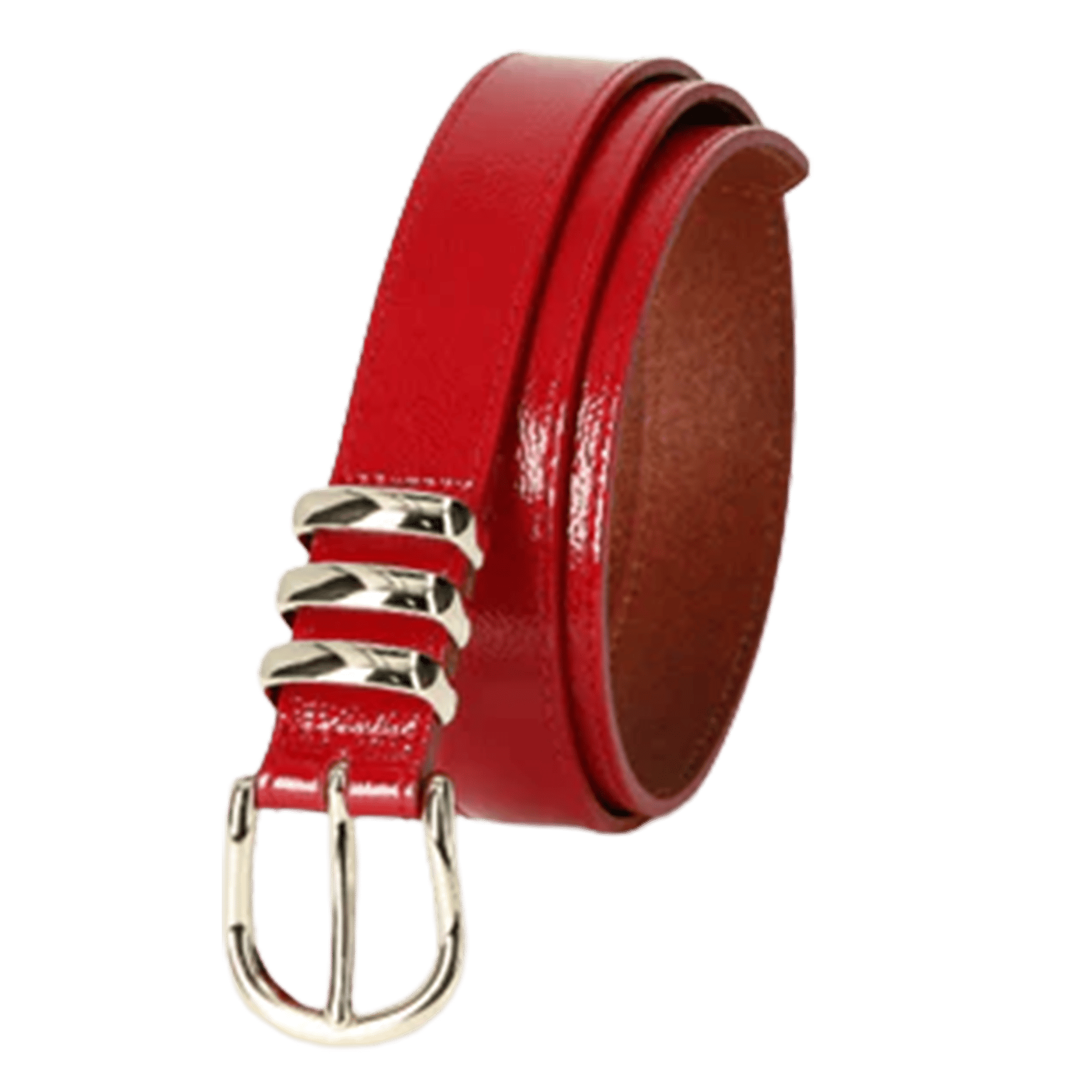 Schmaler Ledergürtel mit Schnalle HERBERT FRERE SOEUR Rot