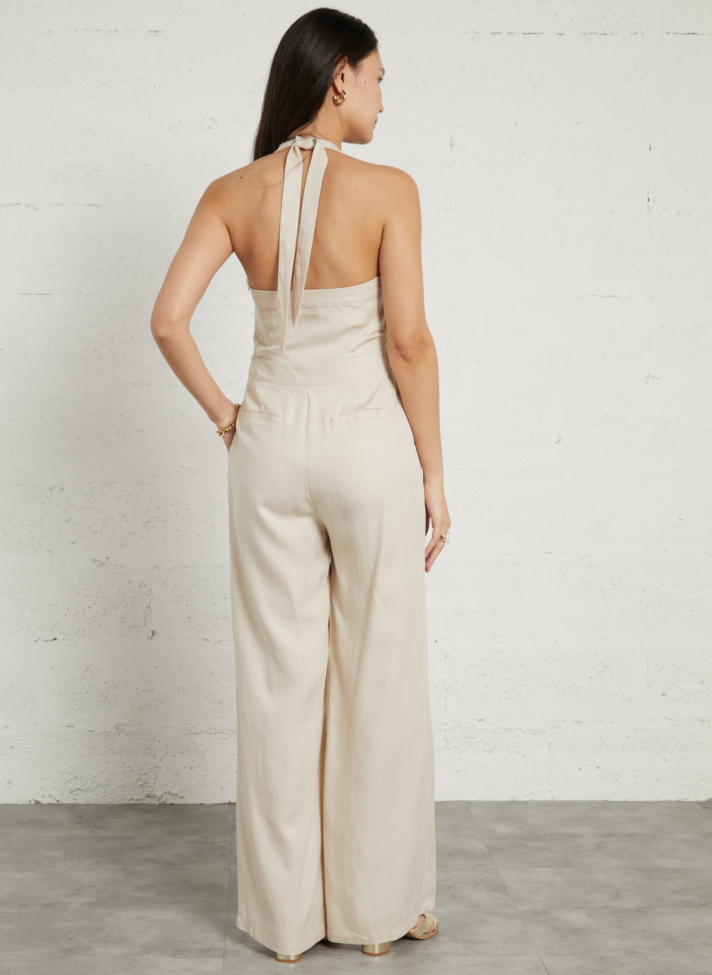 Combinaison large taille haute fluide LA PETITE ETOILE Beige