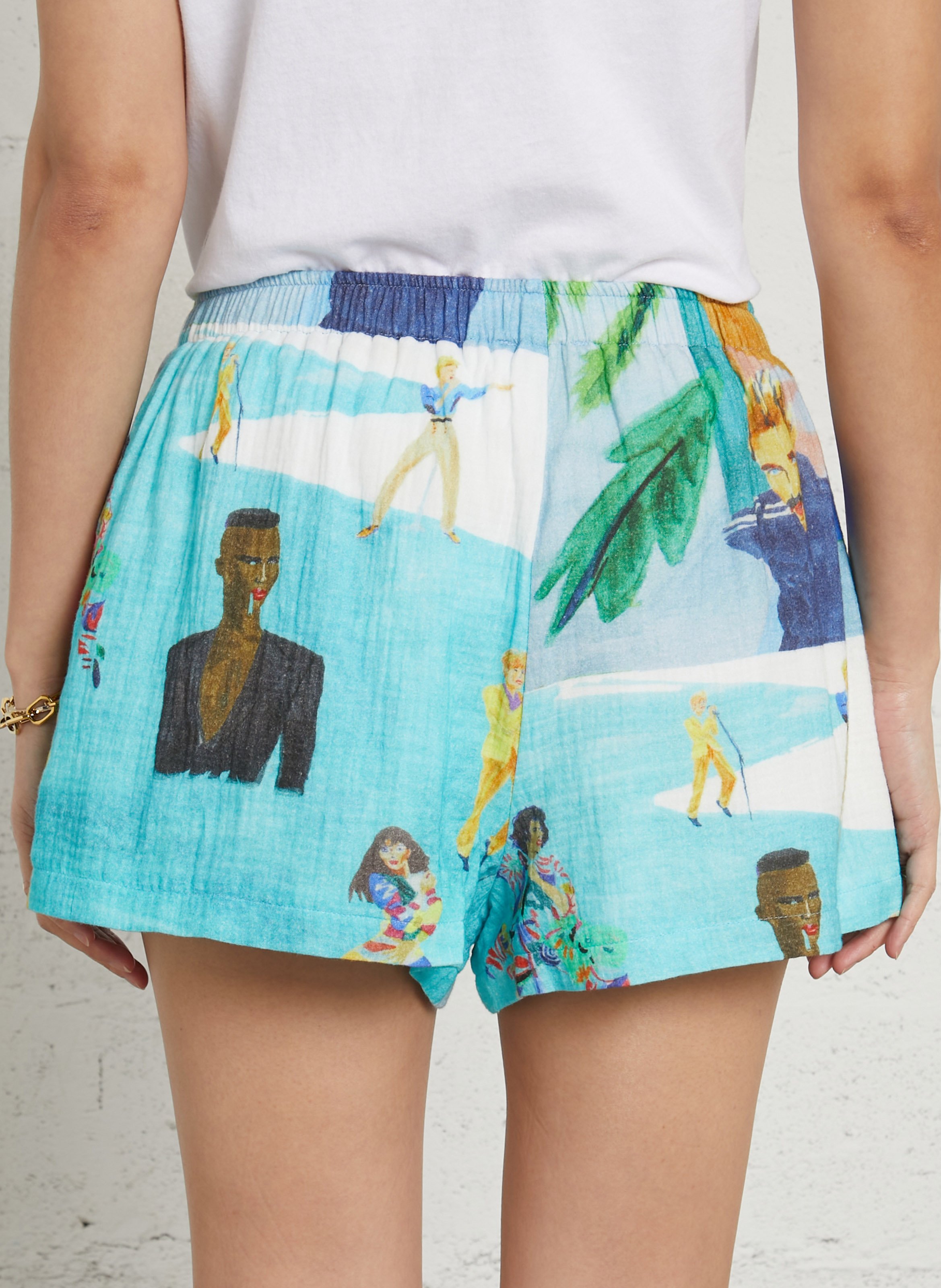 Baumwollshorts mit Print G.KERO Blau