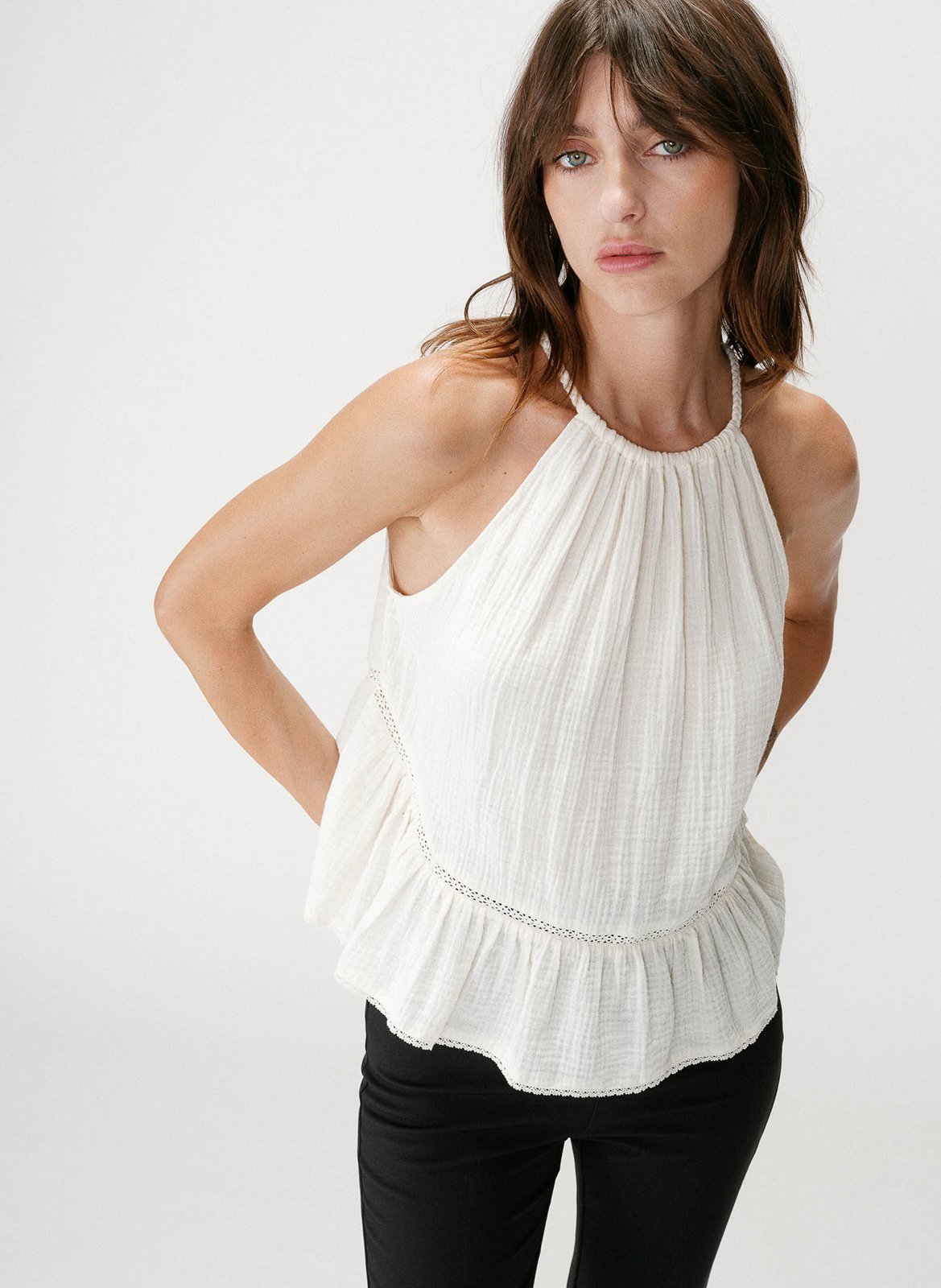 Aimee - Plumetis-Oberteil GRACE ET MILA Weiss