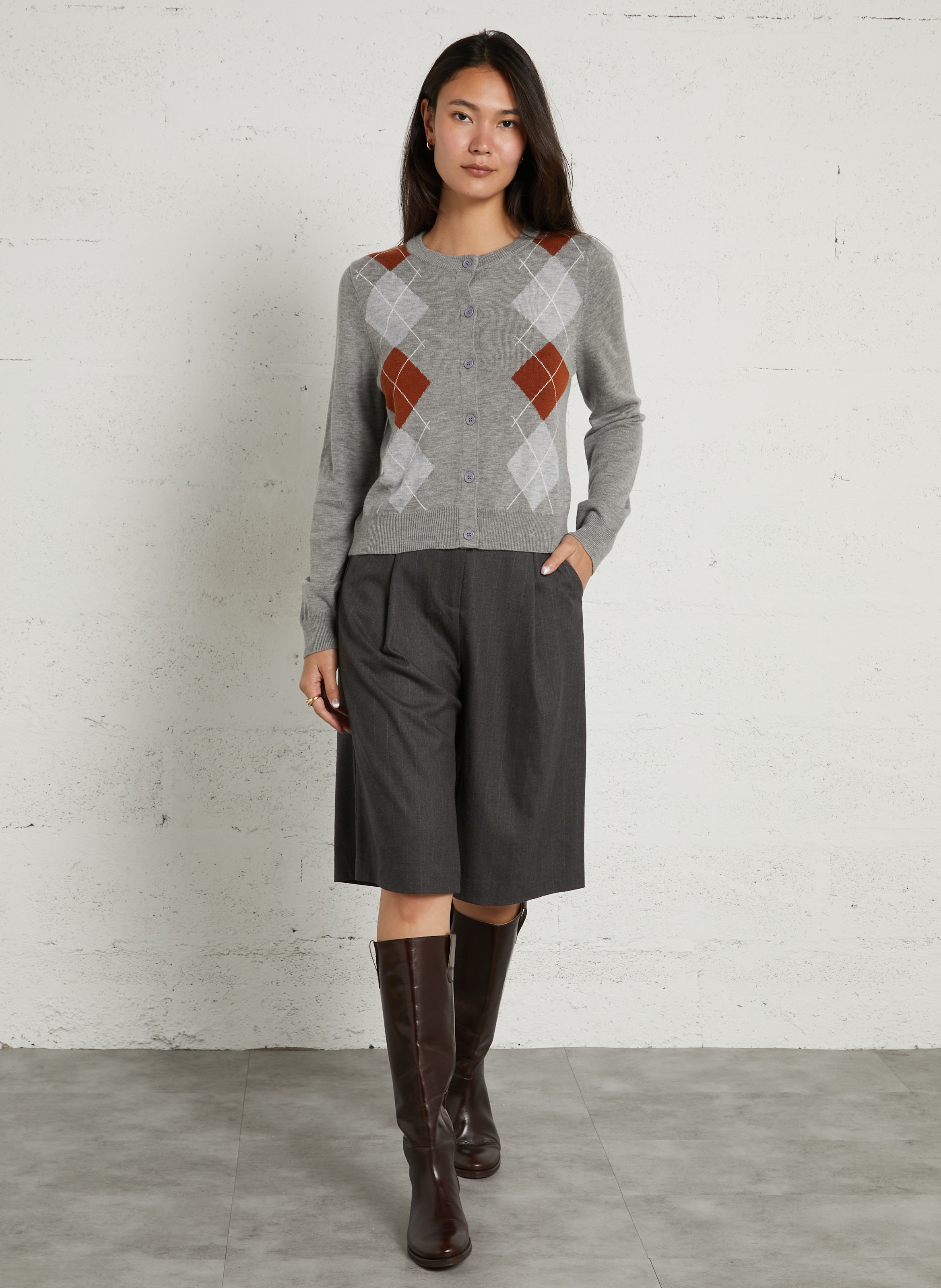 Gilet col rond SUNCOO Gris