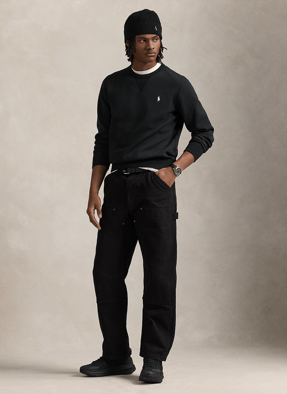 Sweatshirt mit eng anliegendem Ausschnitt und Sticklogo POLO RALPH LAUREN Schwarz