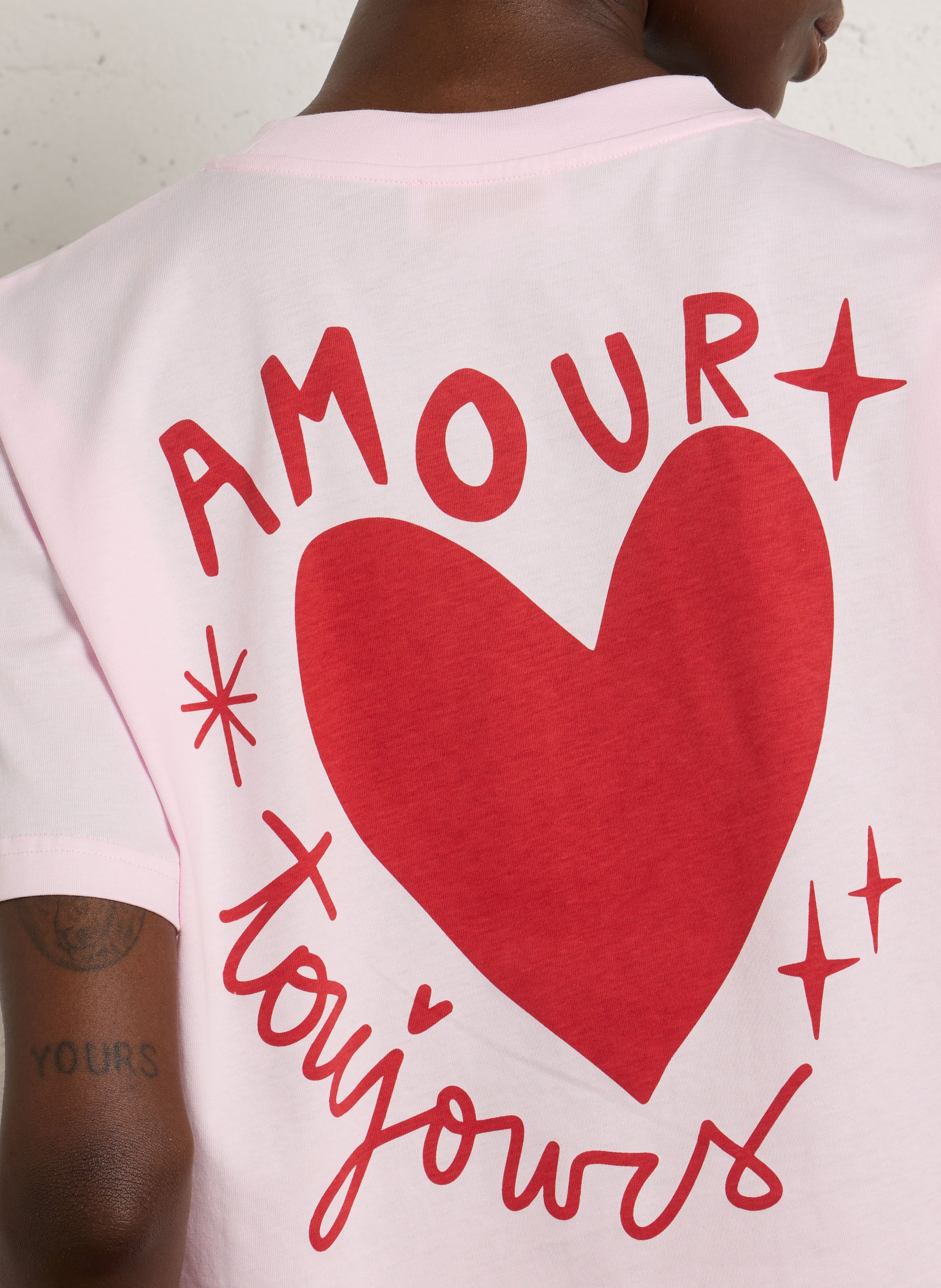 Tee-shirt col rond en coton ELISE CHALMIN Rose