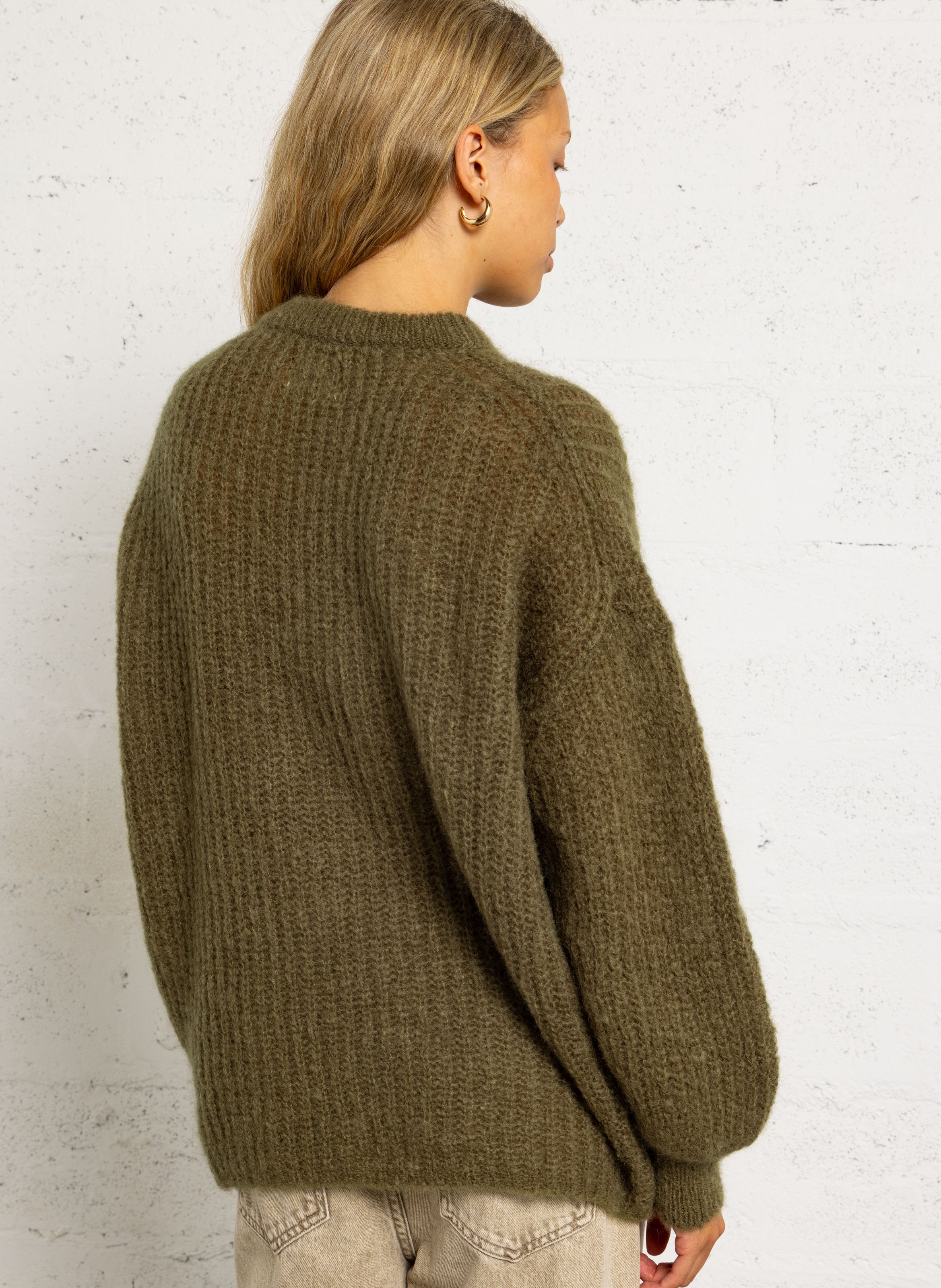 Pull oversize en laine mélangée DES PETITS HAUTS Vert