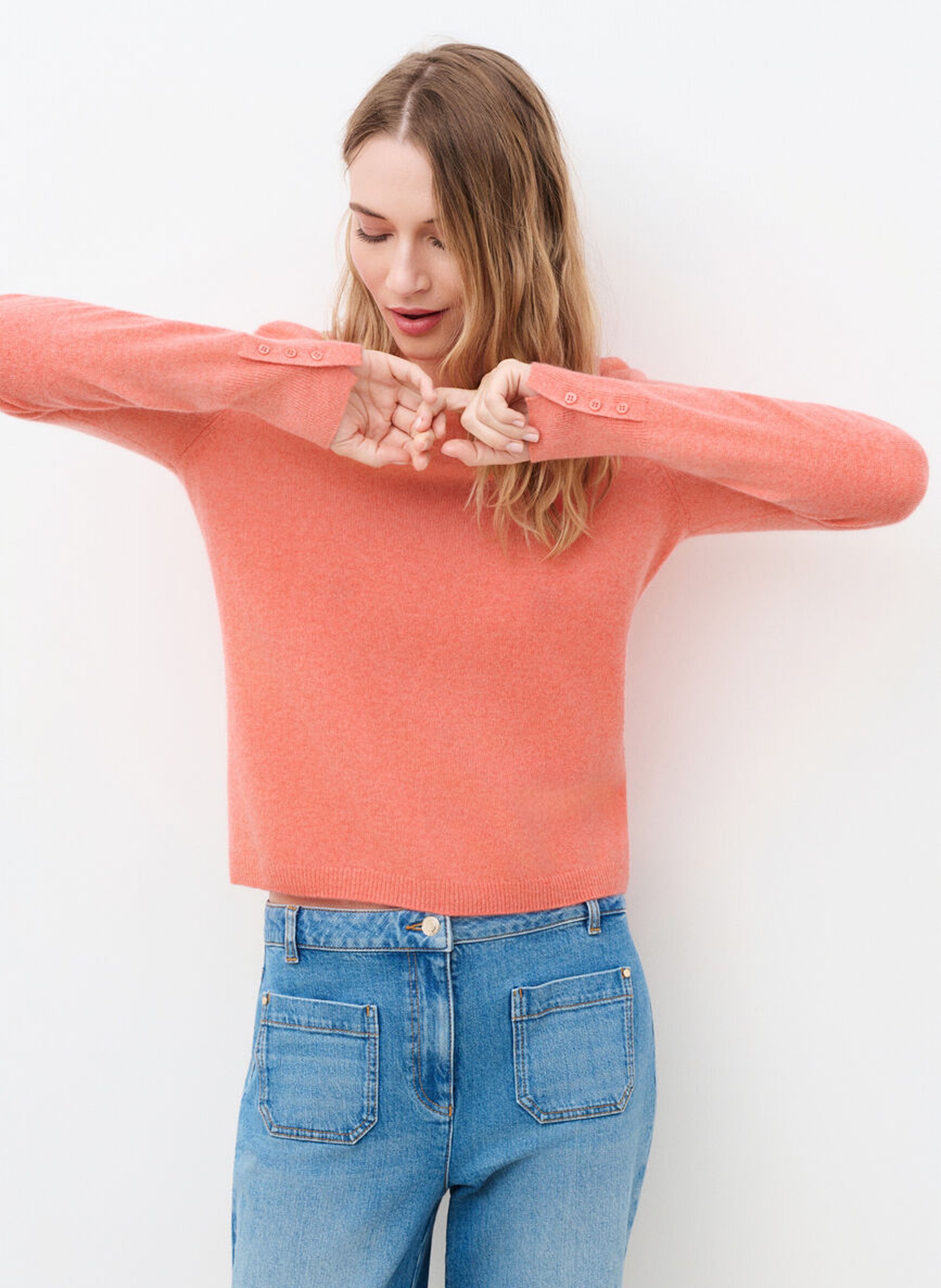 Pull en cachemire col bateau | Rose CAROLL Femme