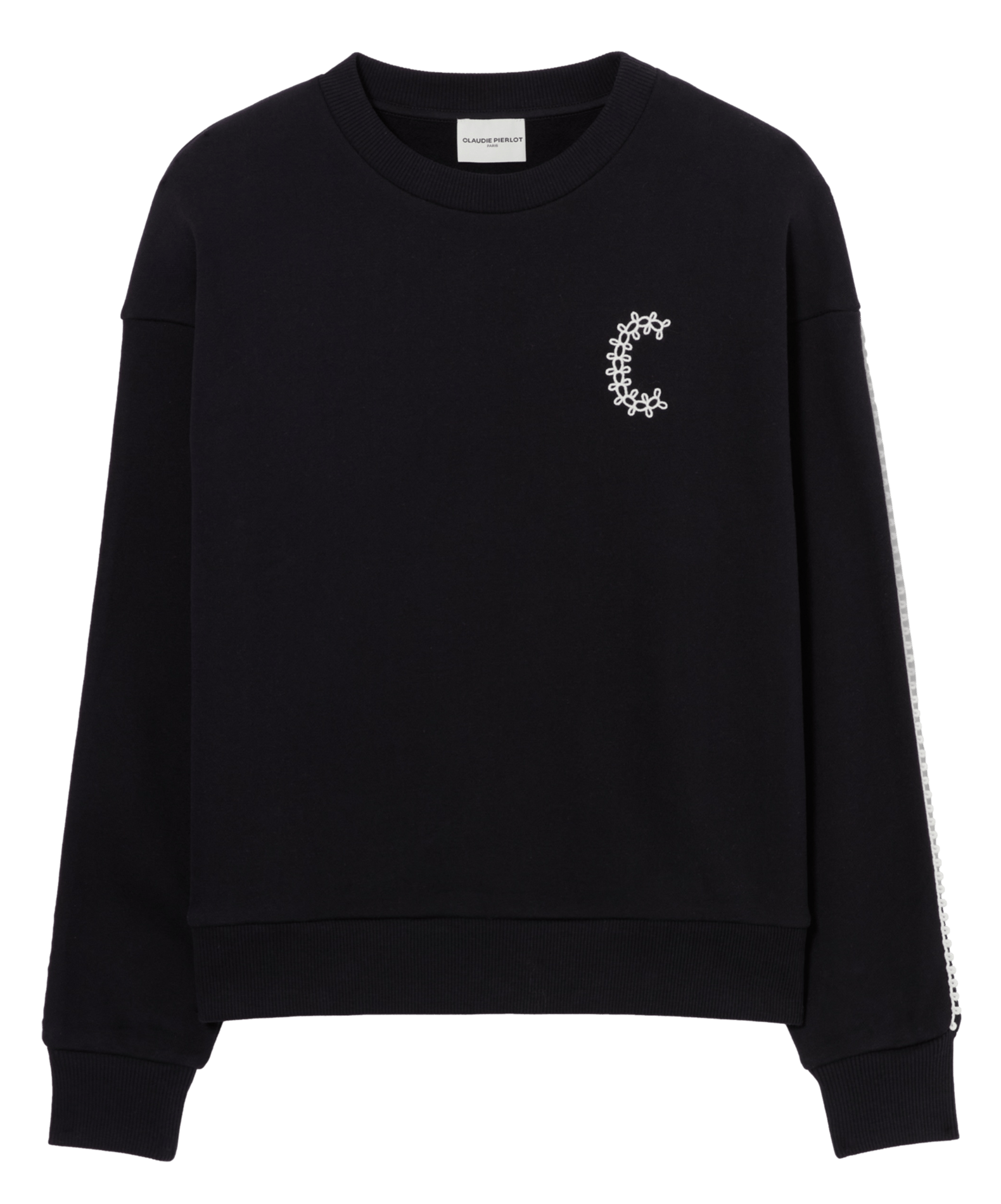 Sweat droit à col rond en coton CLAUDIE PIERLOT Bleu