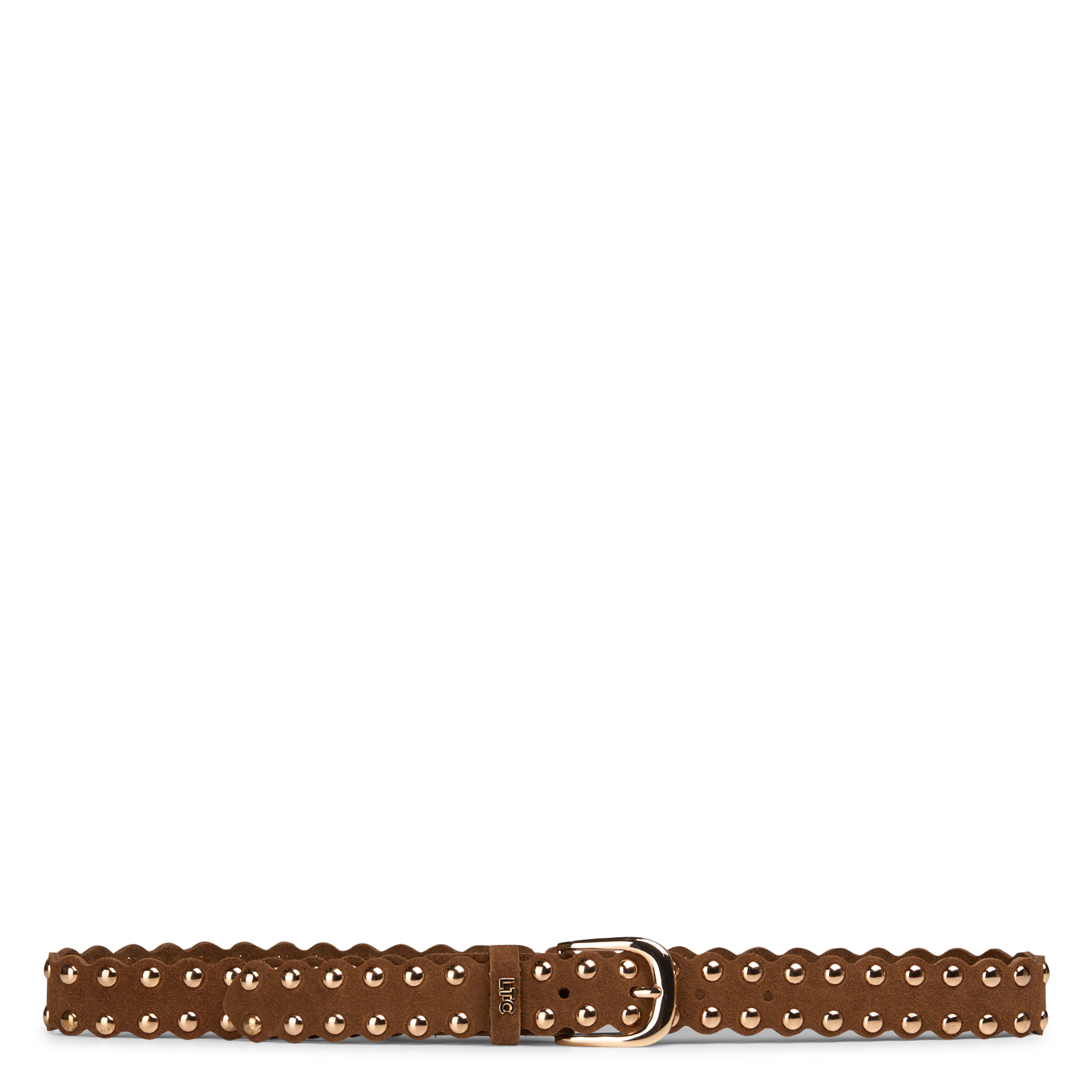 Ceinture cloutée en cuir LE TEMPS DES CERISES Marron