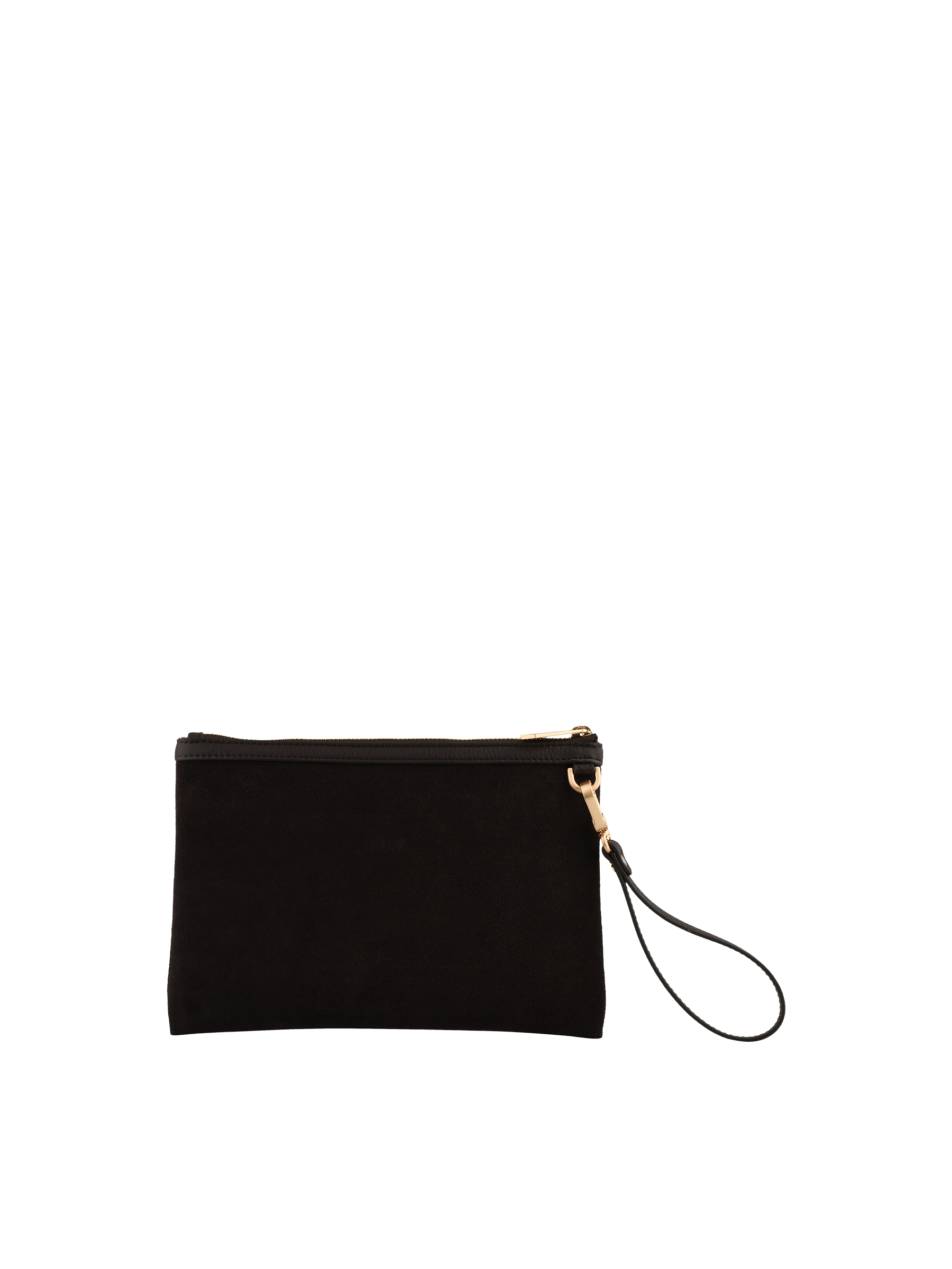 Suede cowhide leather clutch POURCHET Brown
