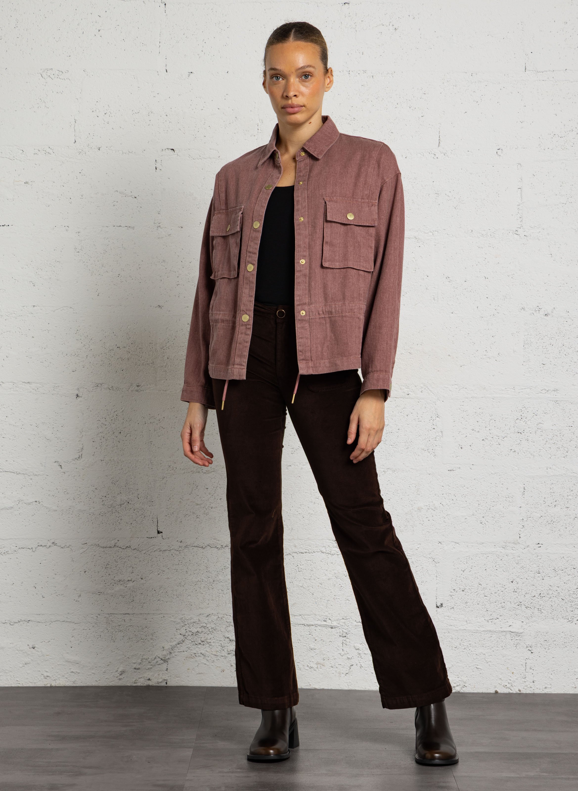 Straight-fit broek van katoenen velours | Bruin LA PETITE ETOILE Dames
