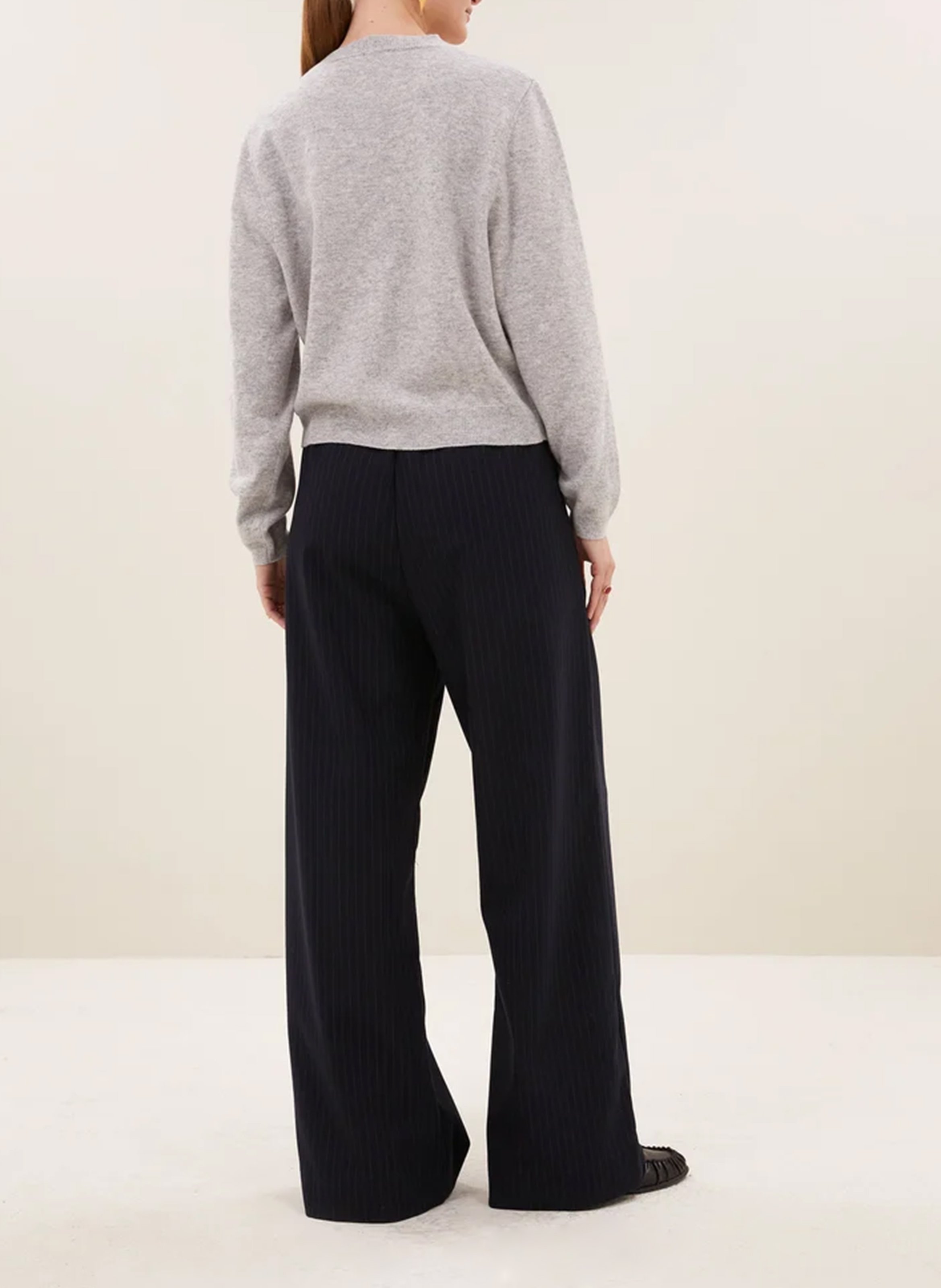 Pantalon à pinces large rayé BY BAR Bleu