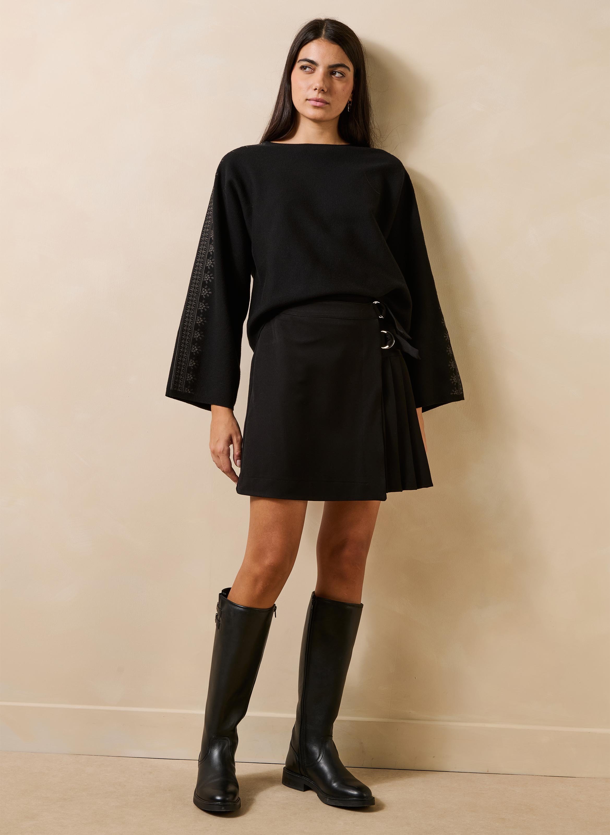 Pull oversize col rond LA FEE MARABOUTEE Multicolore
