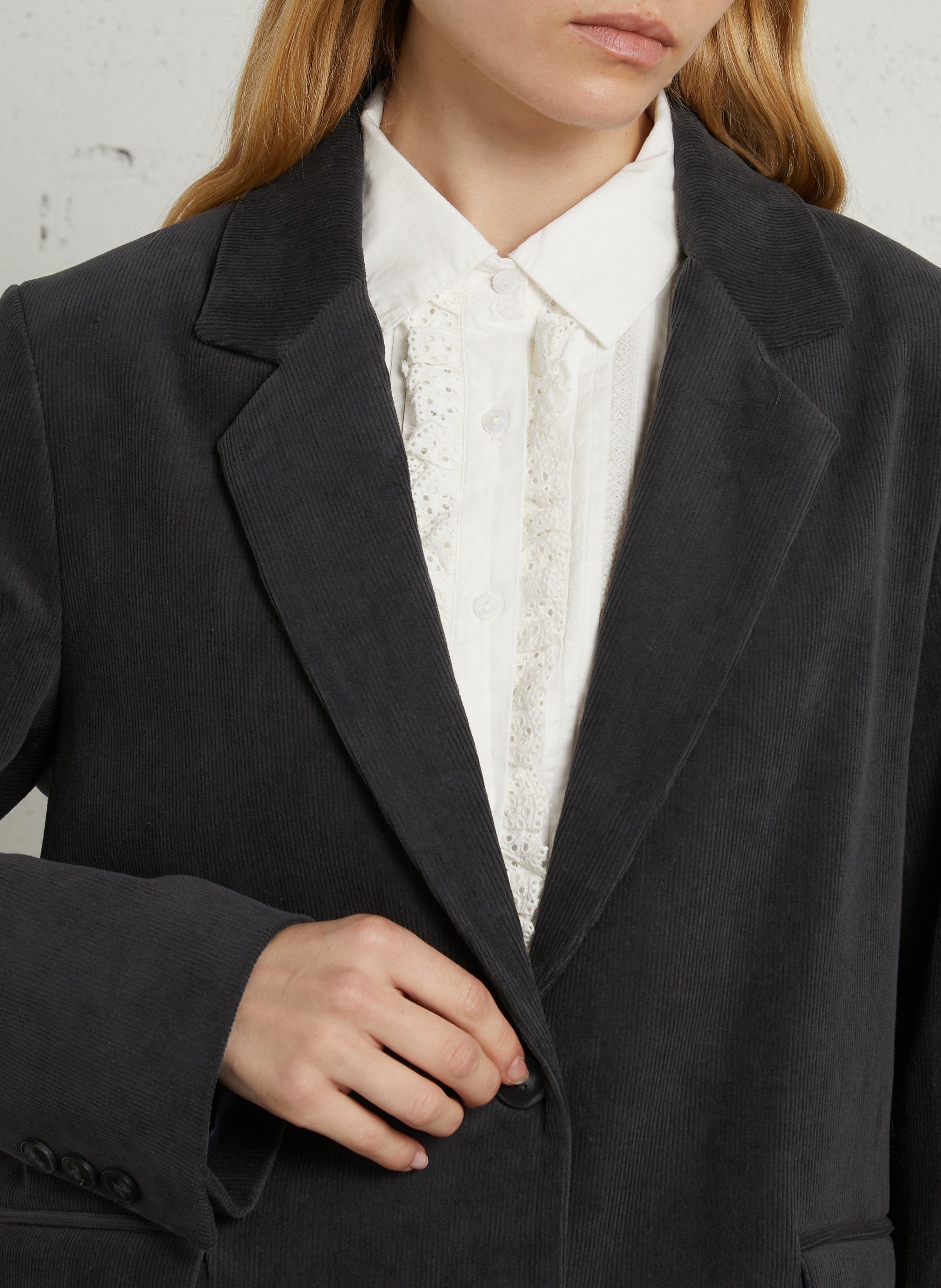 Blazer van corduroy MAISON HOTEL Grijs