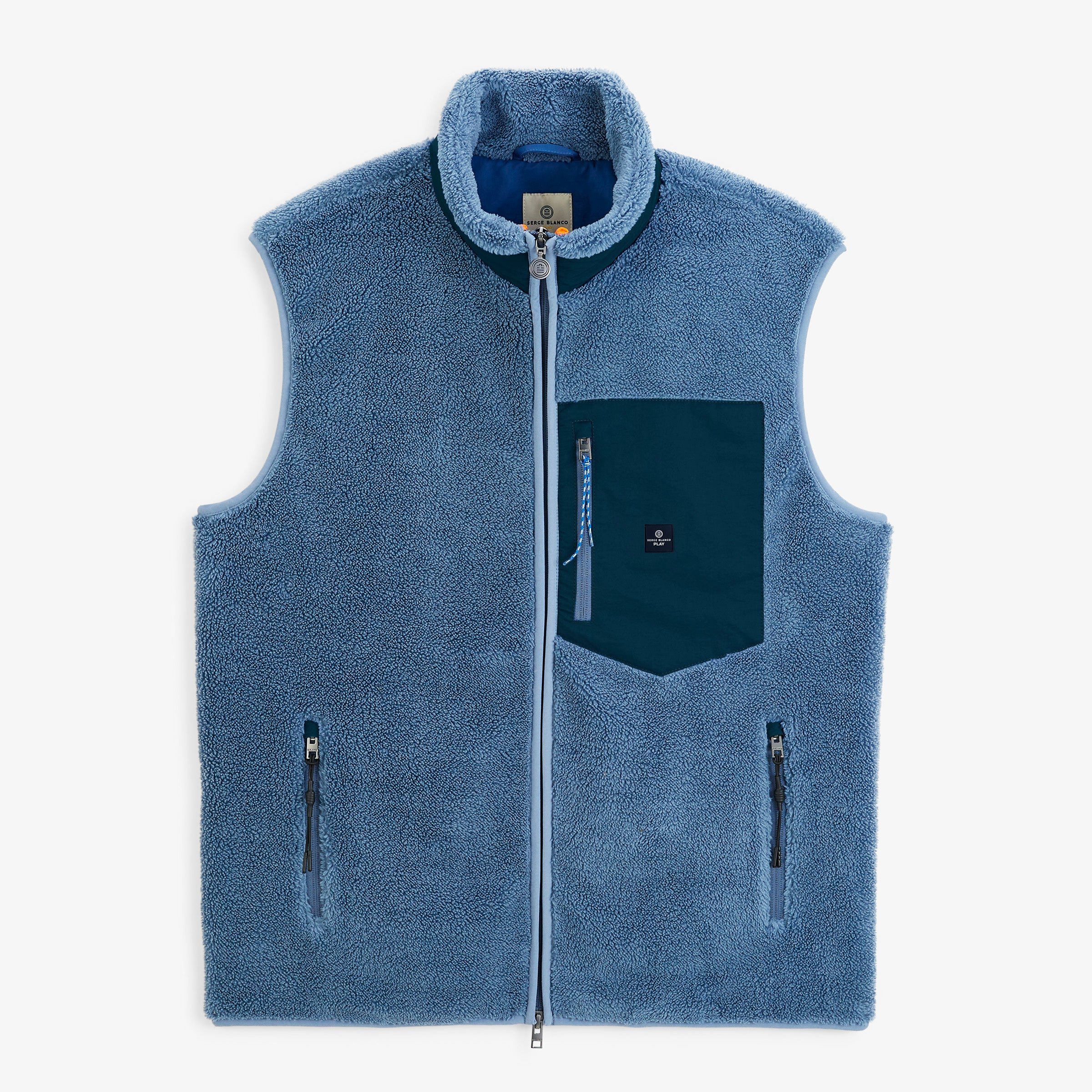 Sleeveless sherpa fleece gilet SERGE BLANCO Blue