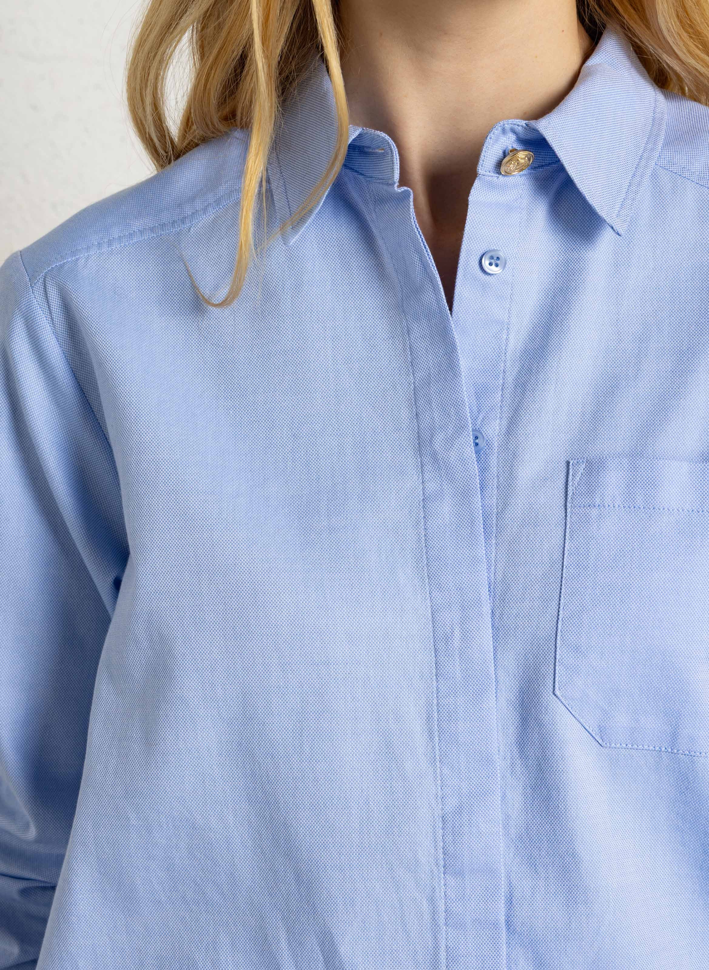 Chemise droit col classique en coton MAISON 123 Bleu
