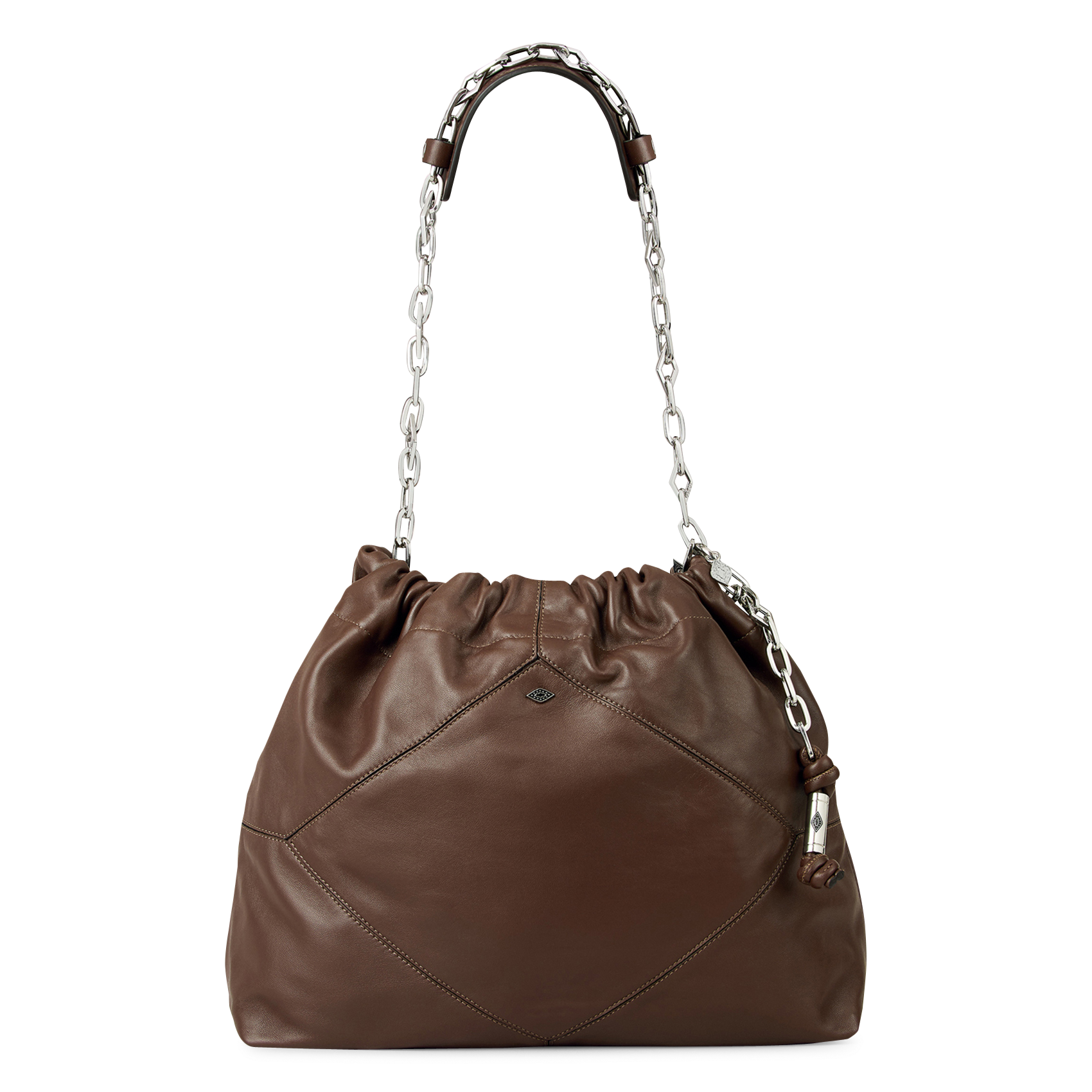 Tote Bag aus Leder mit Kettenriemen BA&SH Braun
