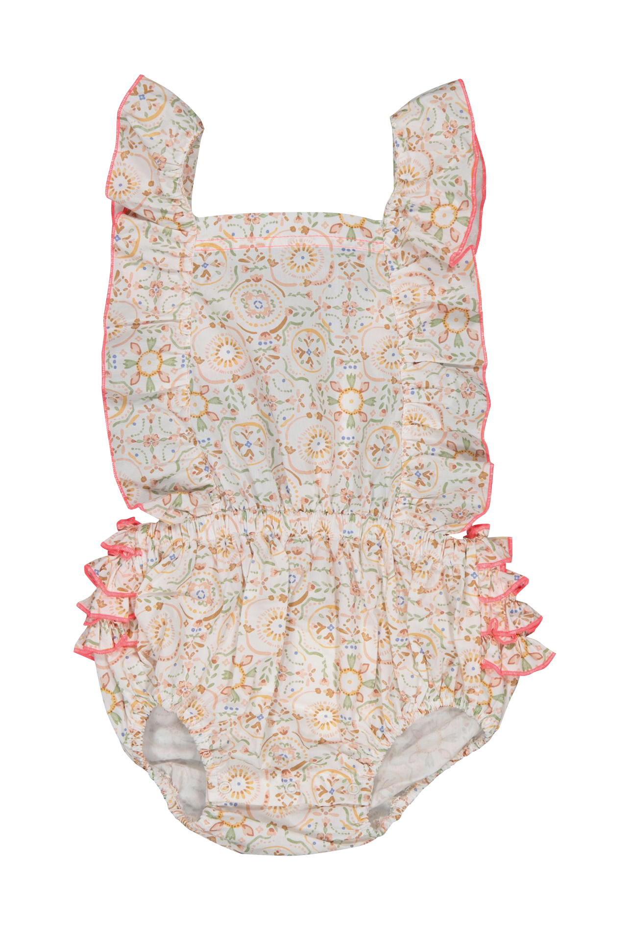 Barboteuse à bretelles en coton bio PETITE LUCETTE Beige