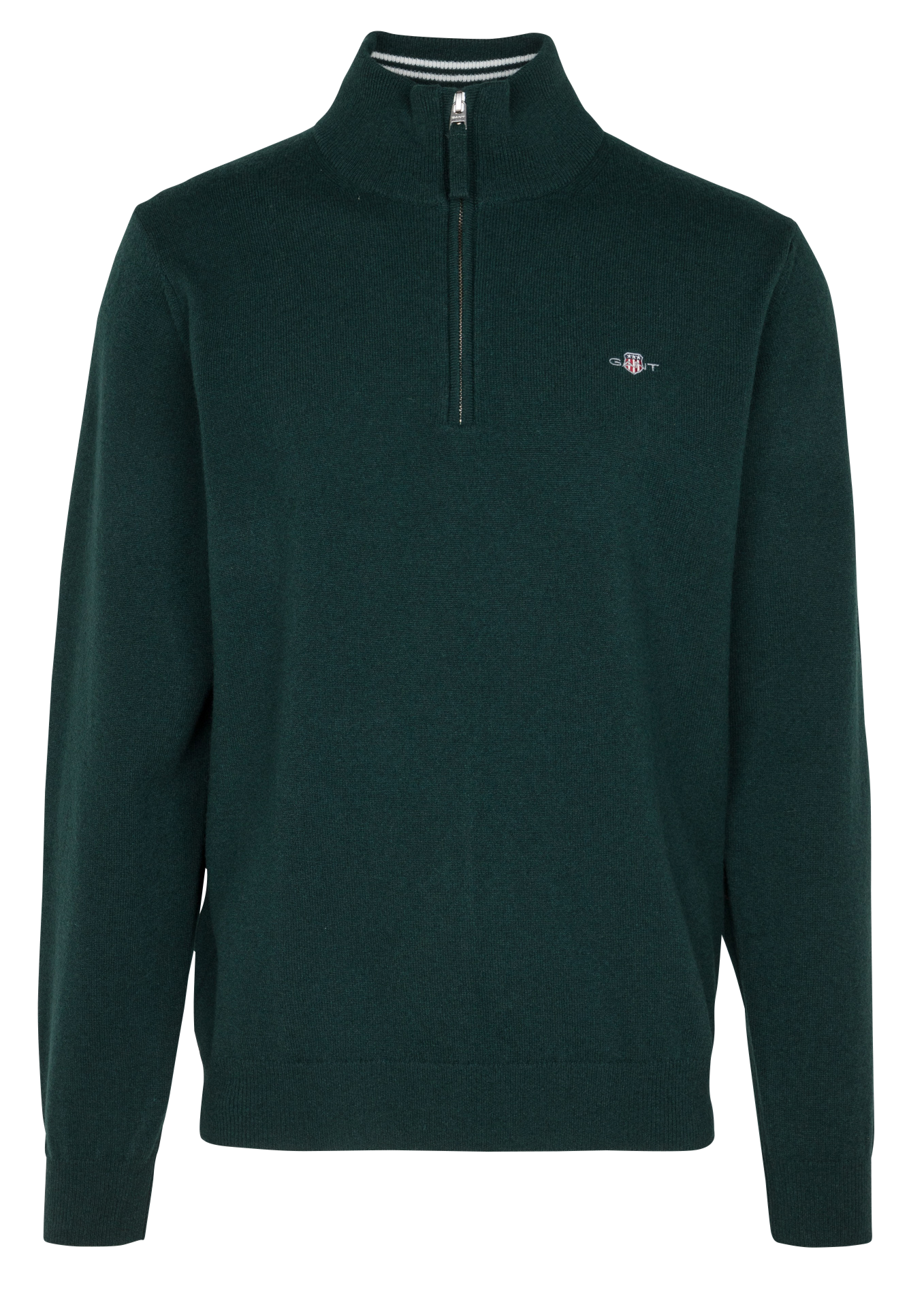 Zip-up high-neck wool jumper GANT Green