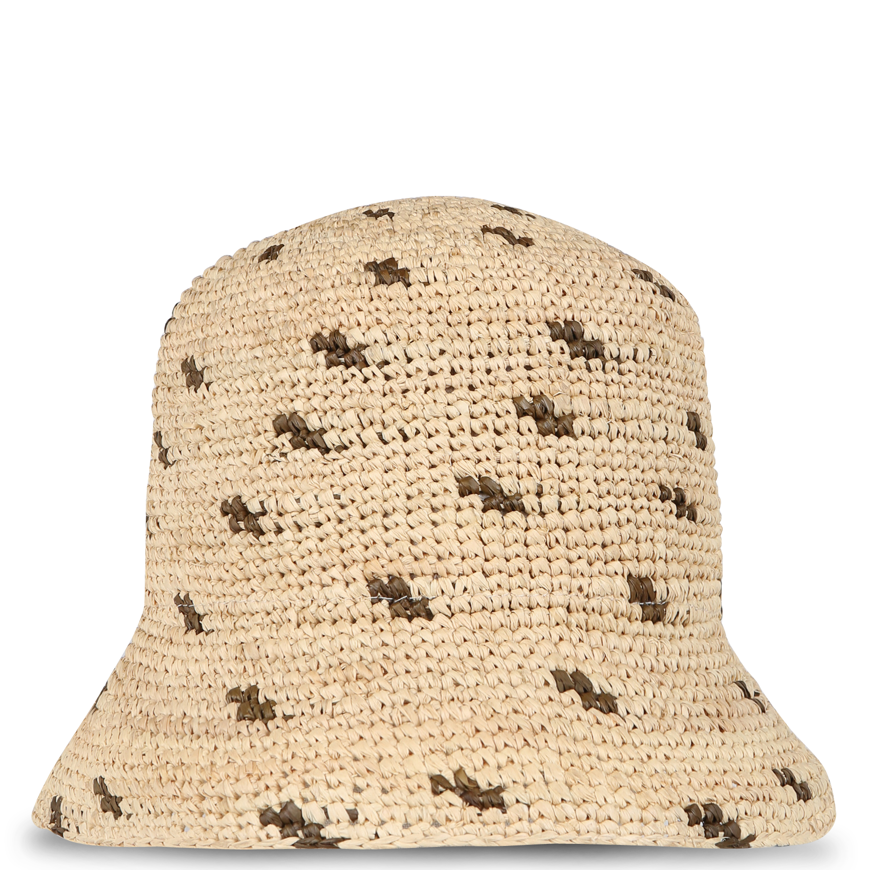 Verstelbare hoed van raffia met ingeweven motief COME Naturel kangaroo