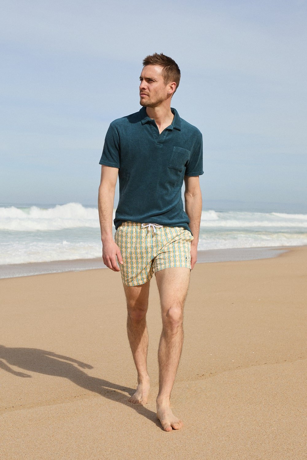 Printed swim shorts with elasticated waistband APNEE Yellow