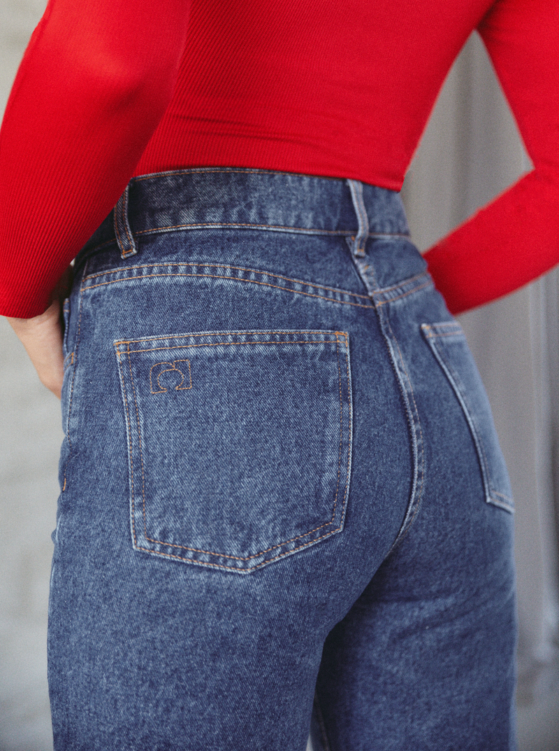 Wide Leg Mid Blue Jeans NOO Blue