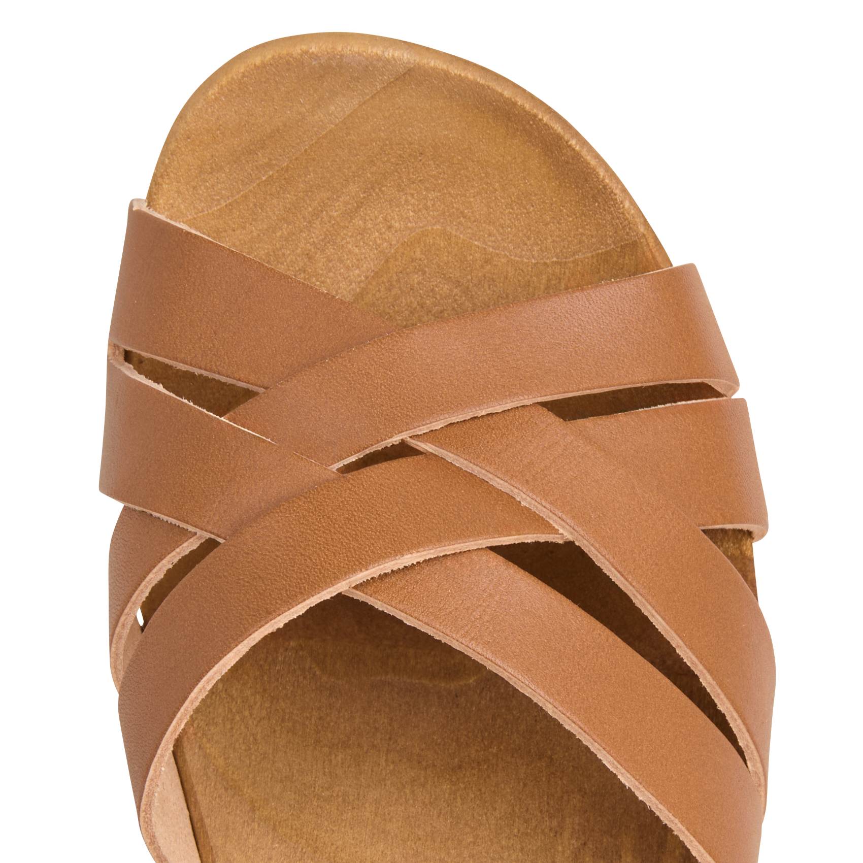 Sandalettes met hak en leer Bruin