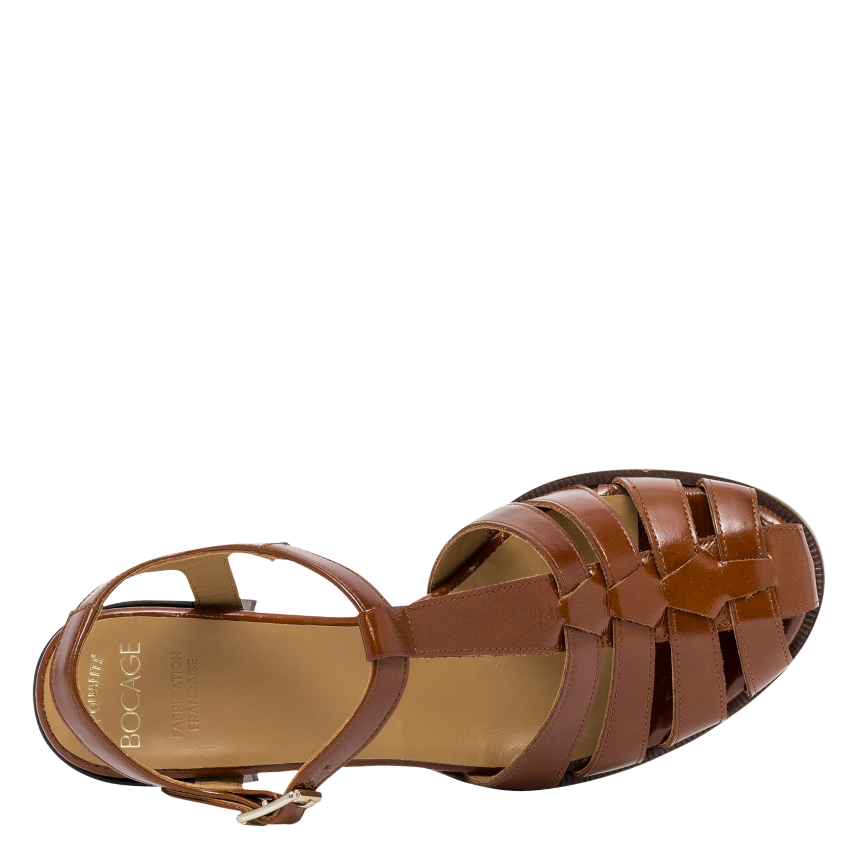 Flache Leder-Mules BOCAGE Braun