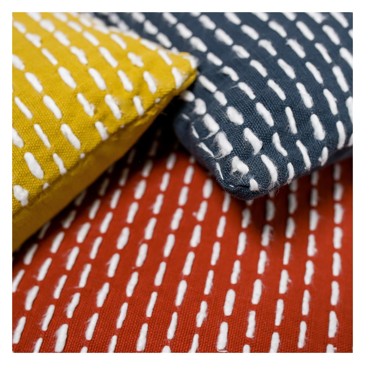 Two-tone mottled cotton decorative cushion TODAY LINGE DE MAISON Red