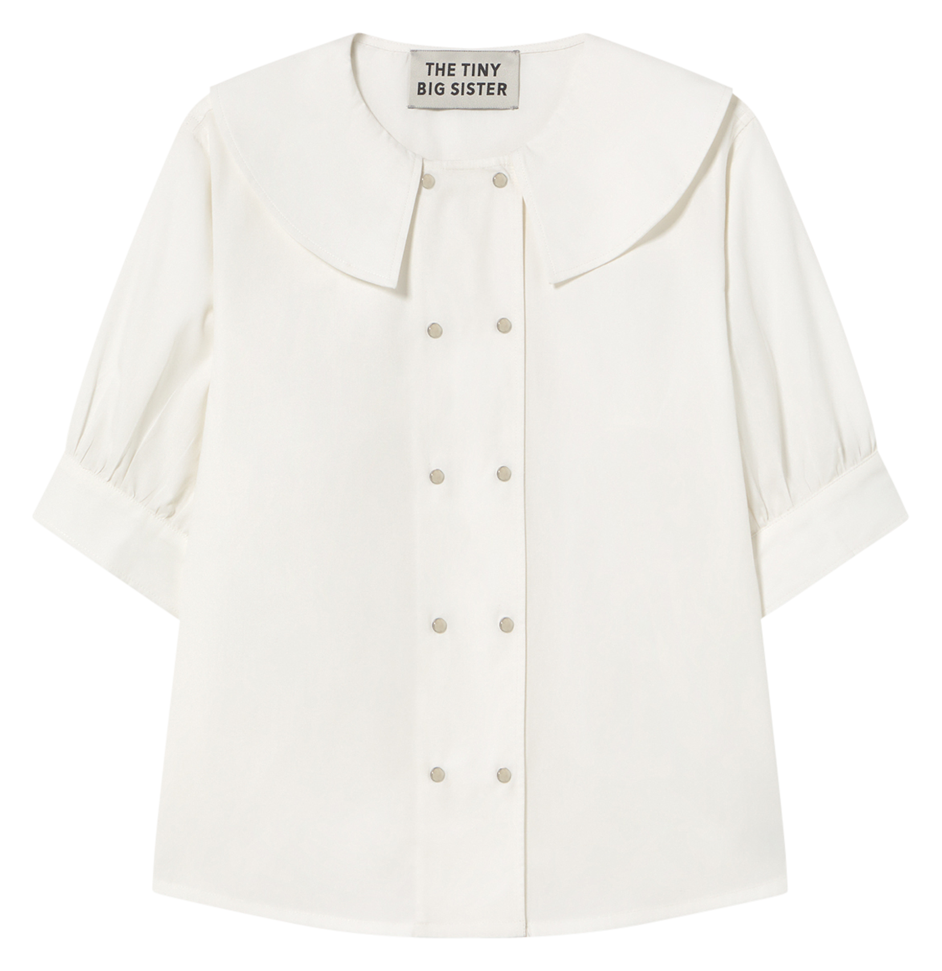 Straight-cut cotton shirt with Peter Pan collar THE TINY BIG SISTER White