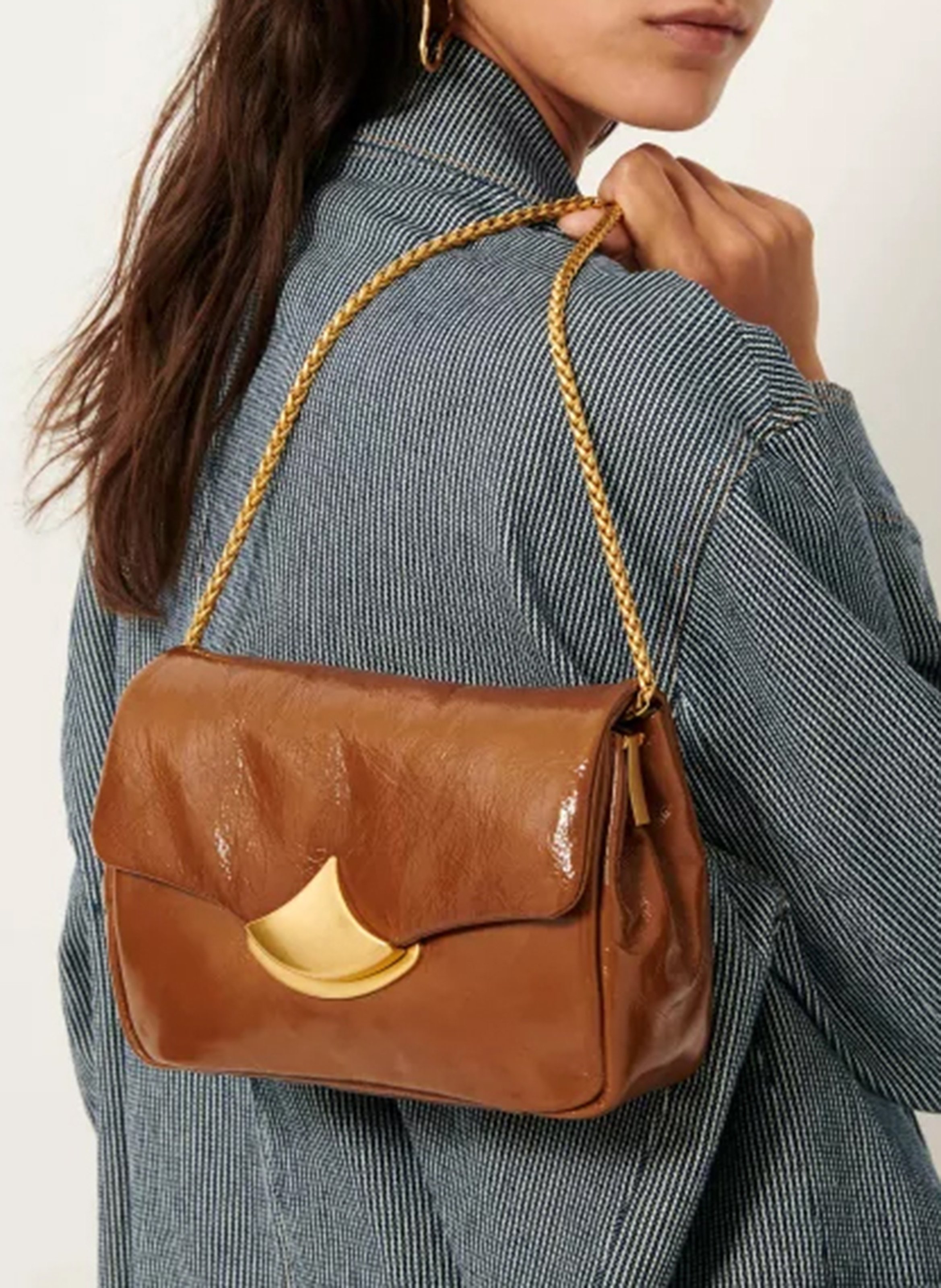 Sac bandoulière en cuir vernis SESSUN Rouge