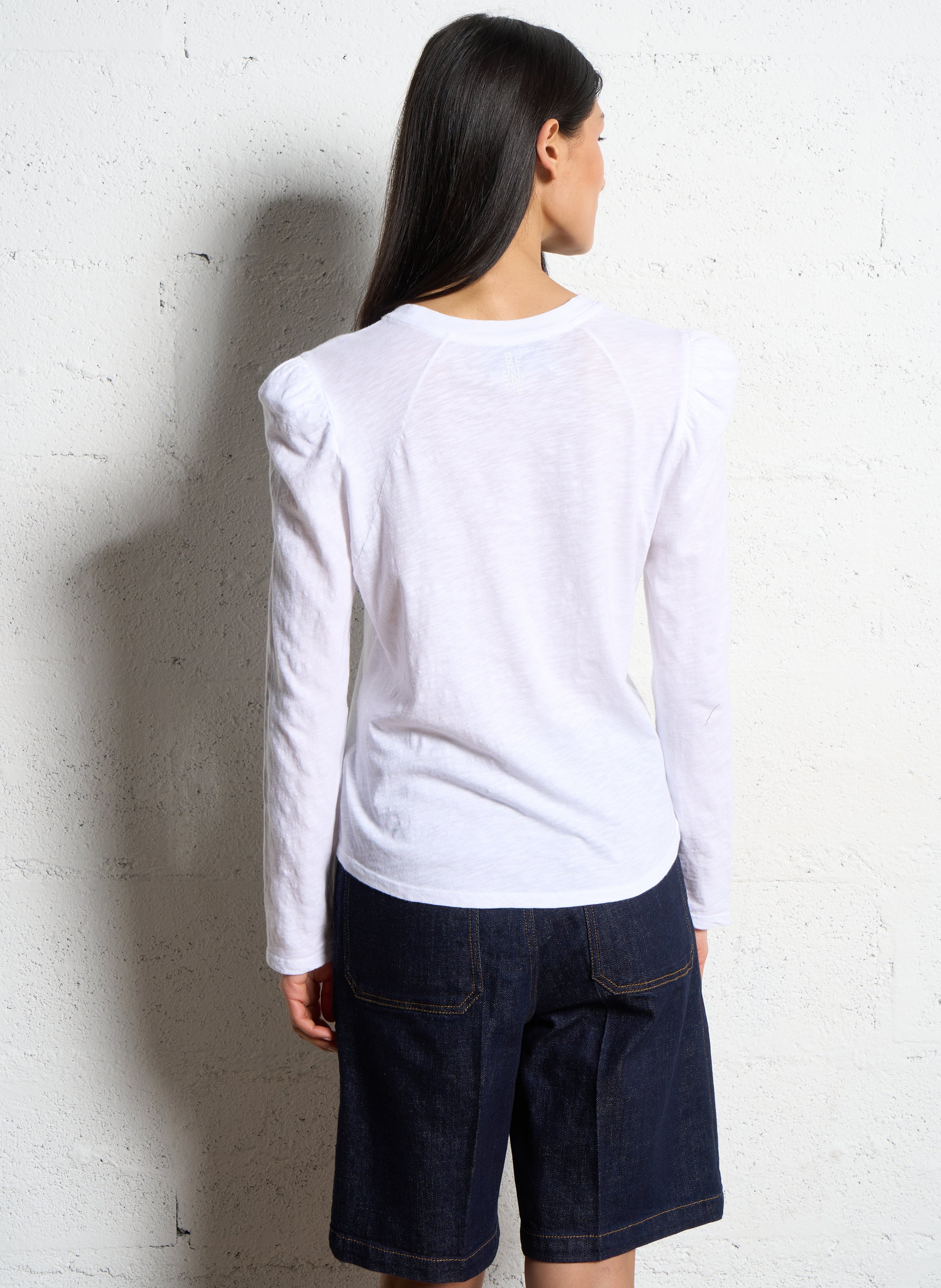 Straight cotton T-shirt White