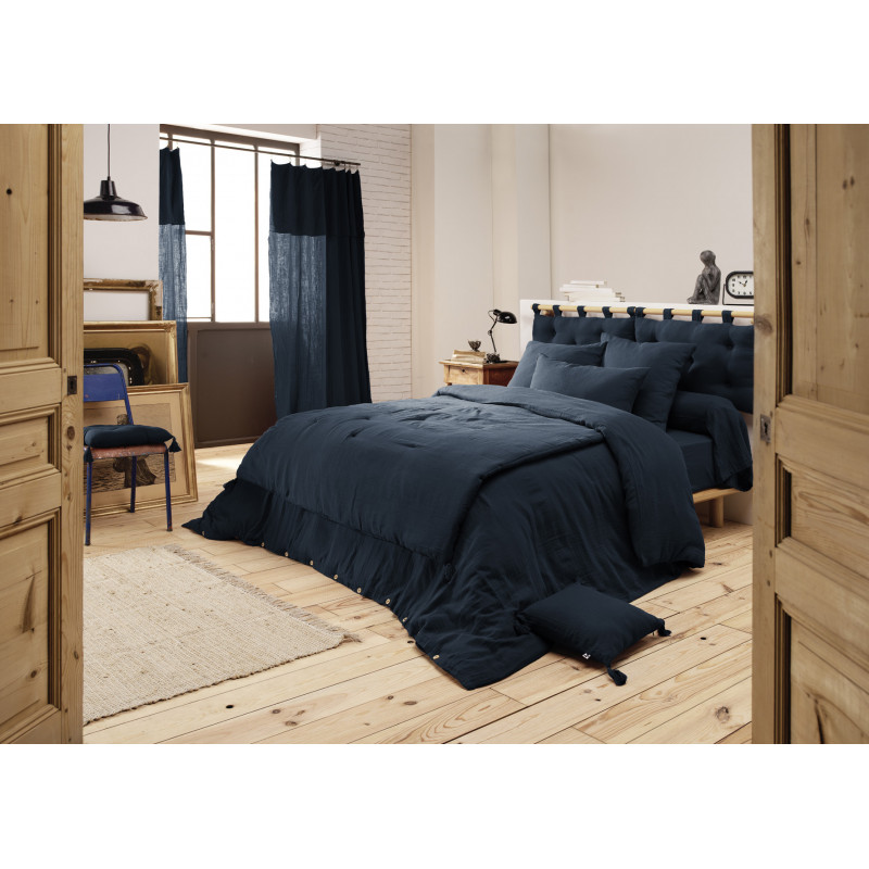 Cotton gauze headboard L'EFFET PAPILLON Blue