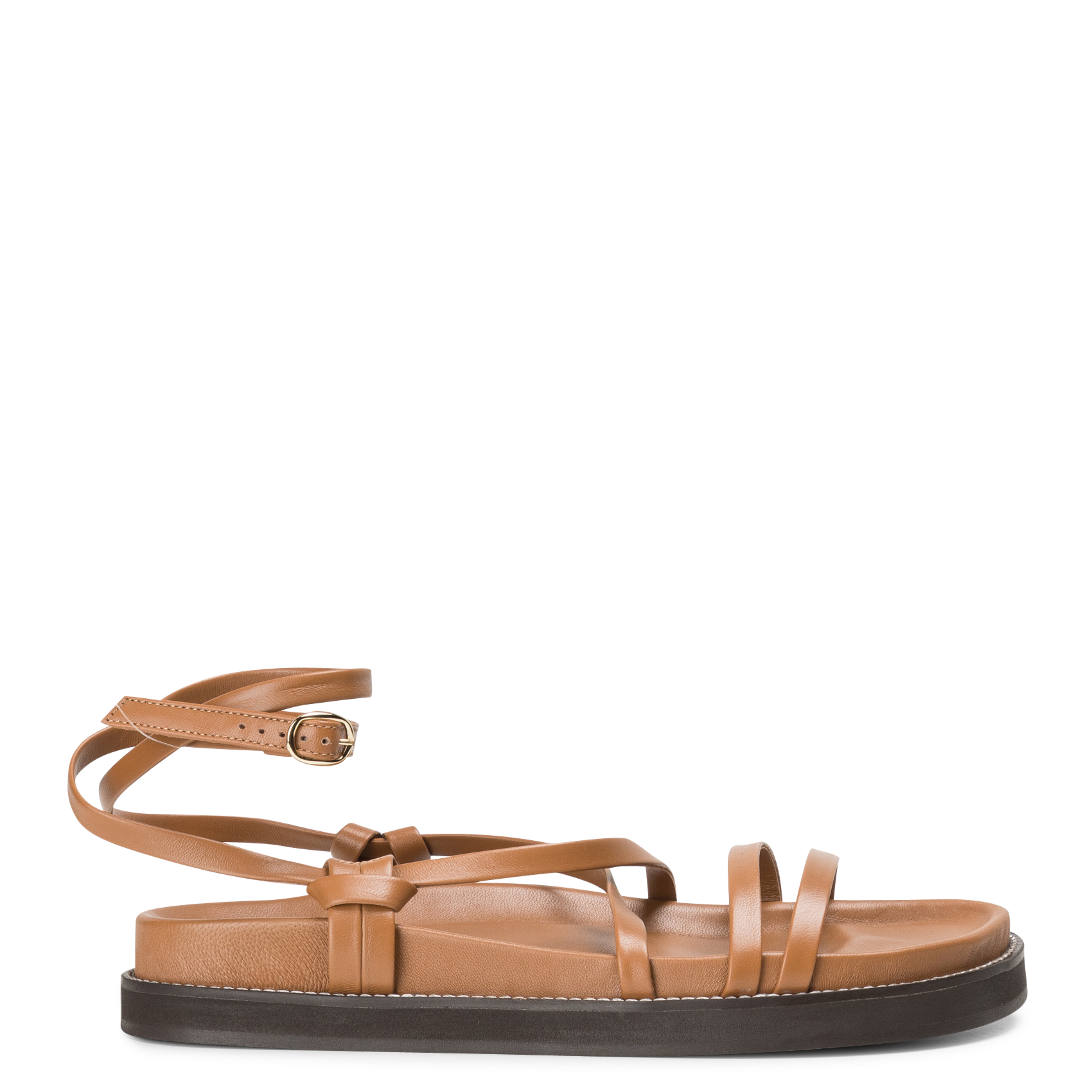 Sandales plates en cuir BOBBIES Marron