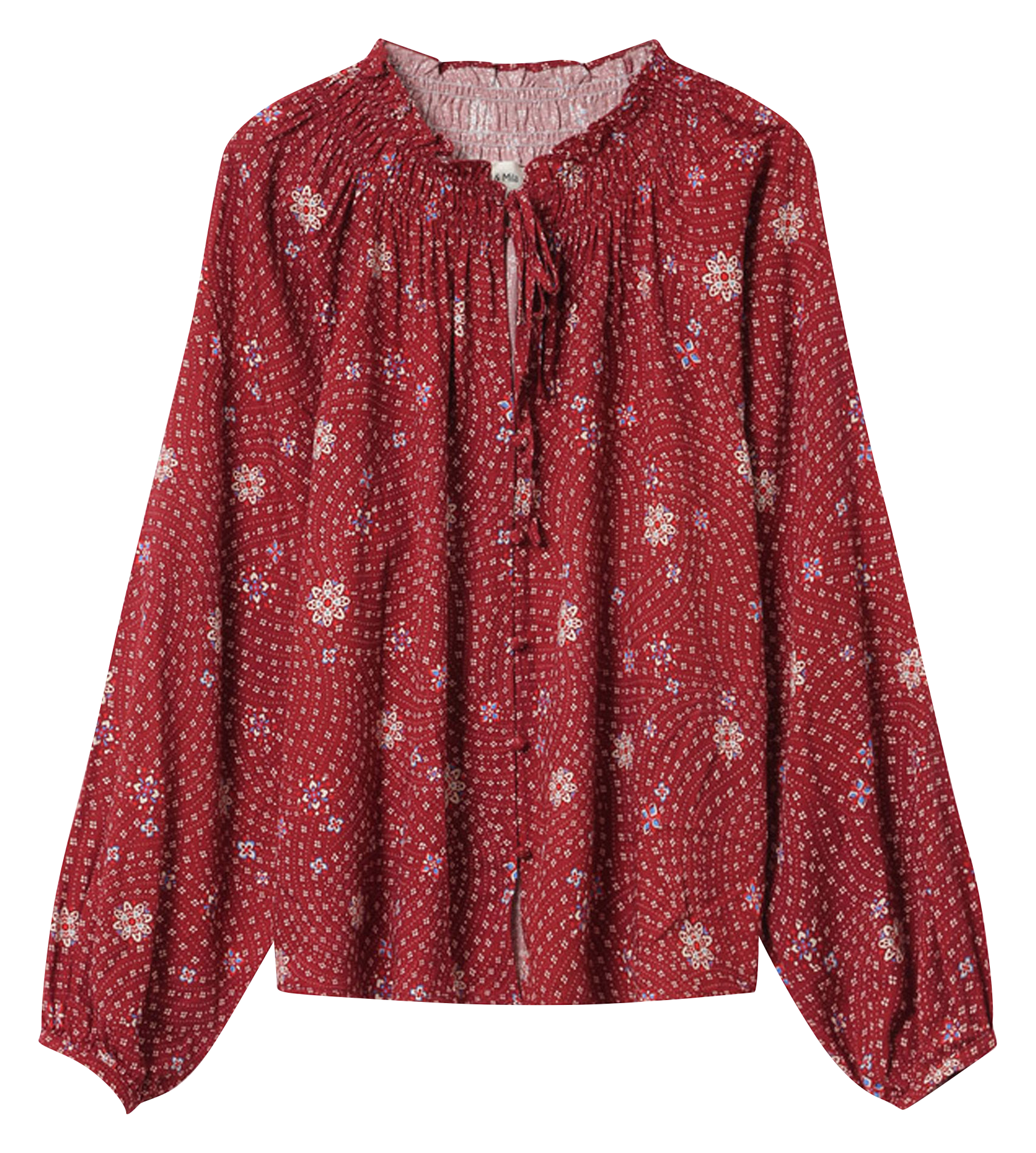 straight round neck printed blouse GRACE ET MILA Brown