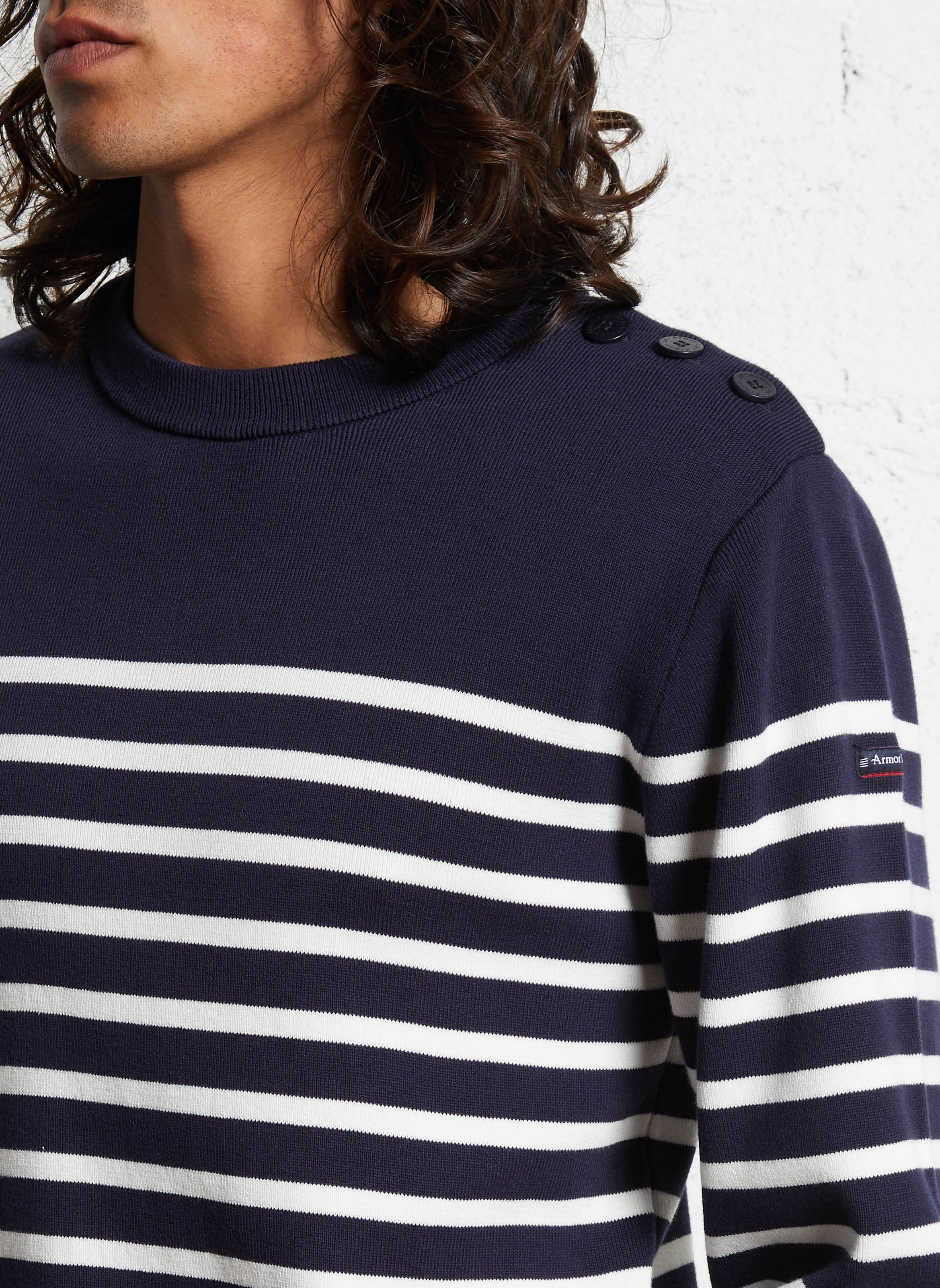 Marinière col rond slim-fit en maille de coton ARMOR LUX Multicolore