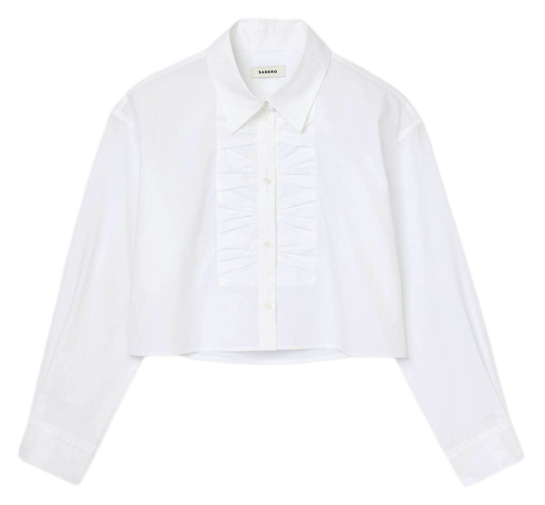 Chemise courte ample unie  SANDRO Blanc